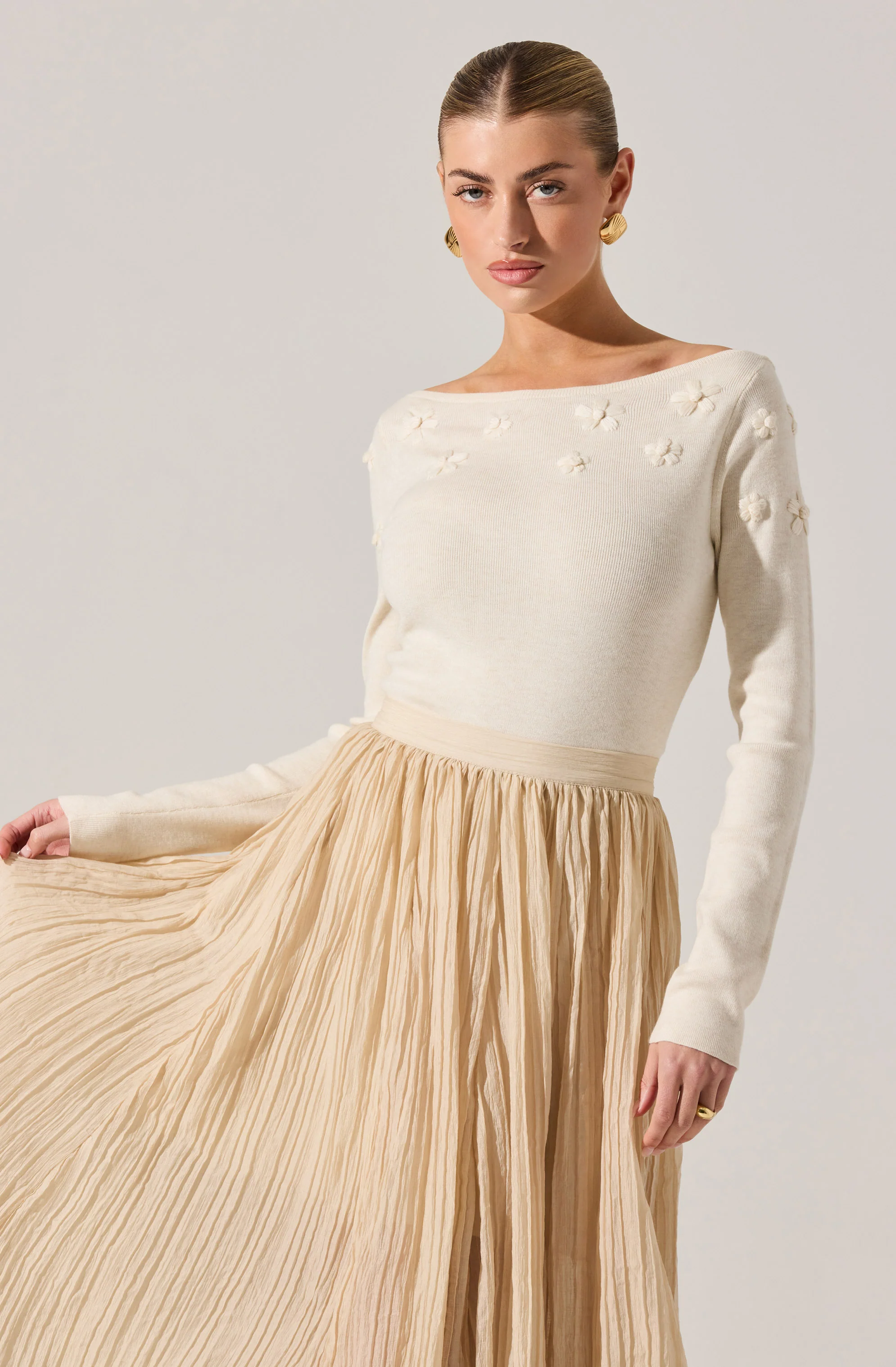 Bluma Embroidered Boatneck Sweater