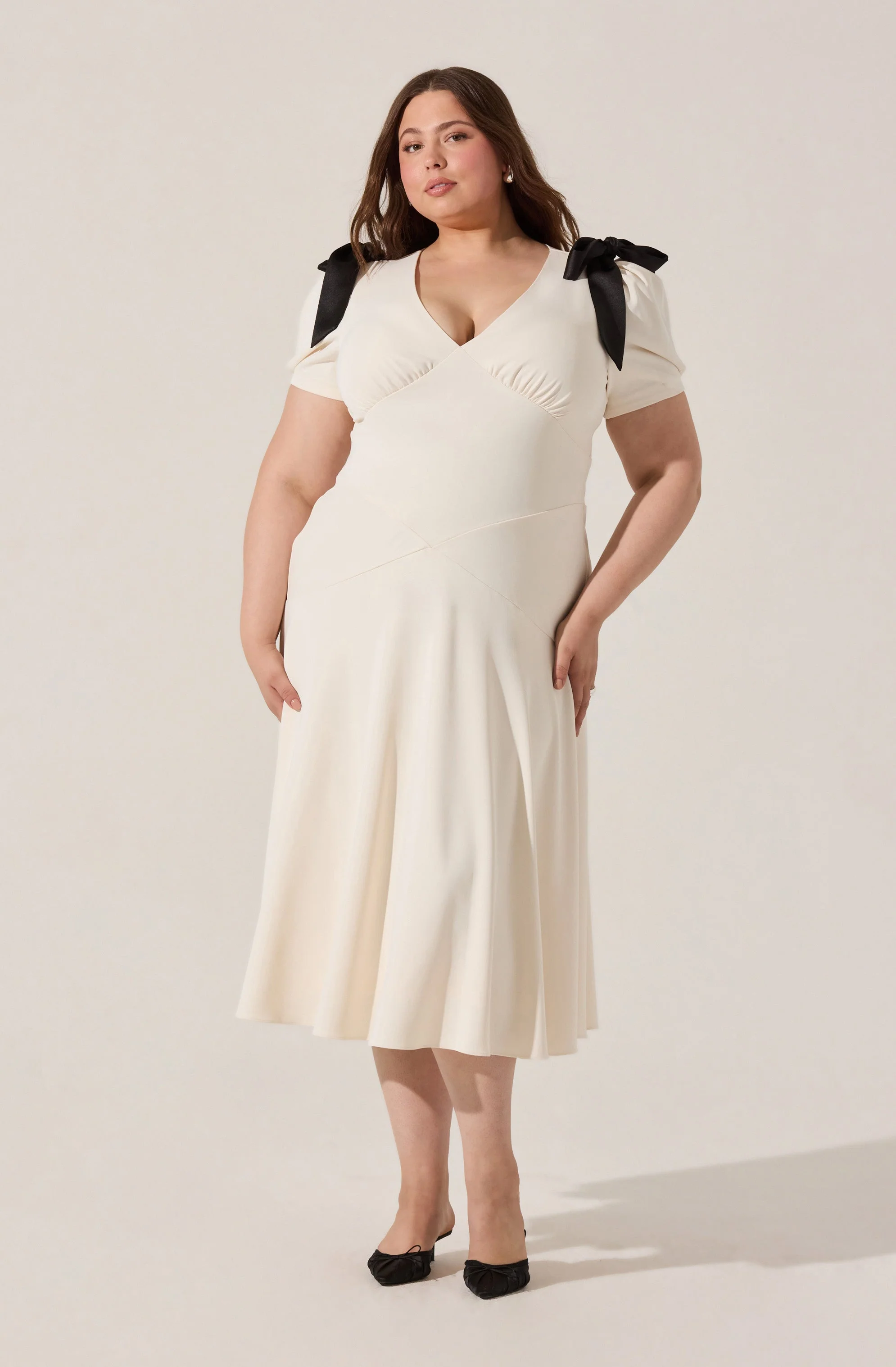 Ciela Bow Puff Sleeve Dress