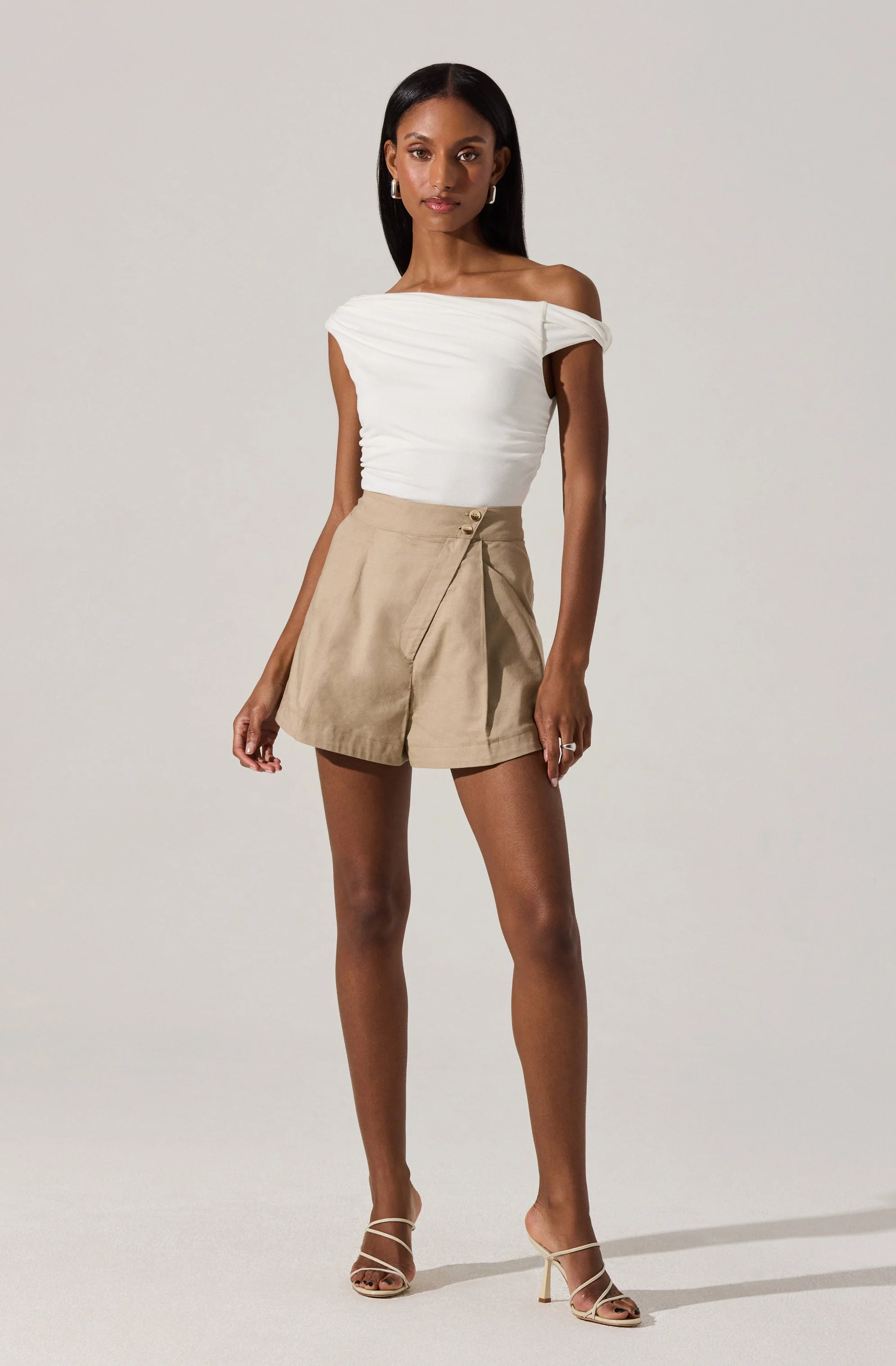 Asymmetric Linen Shorts