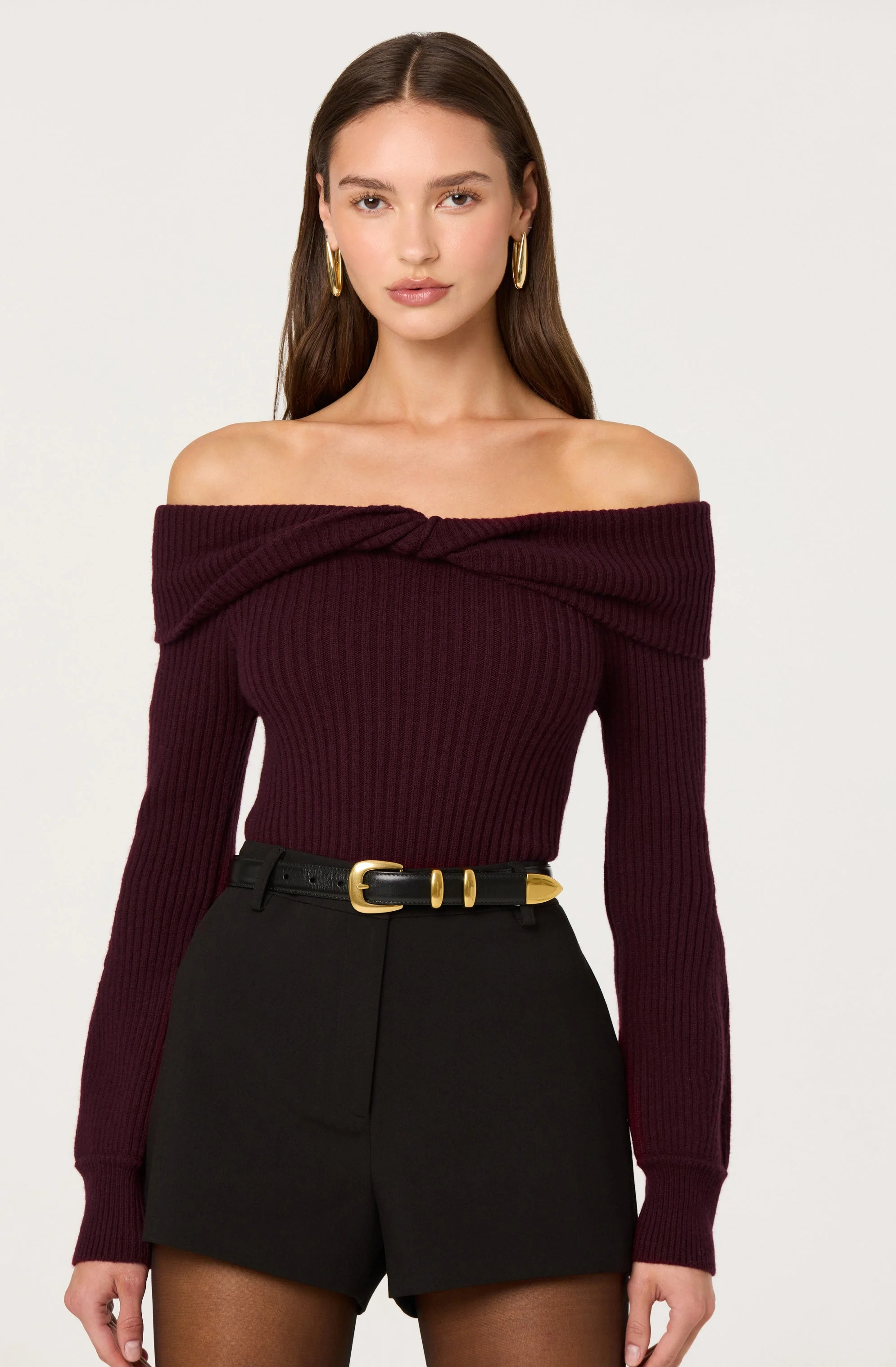 Tilde Twist Off Shoulder Sweater