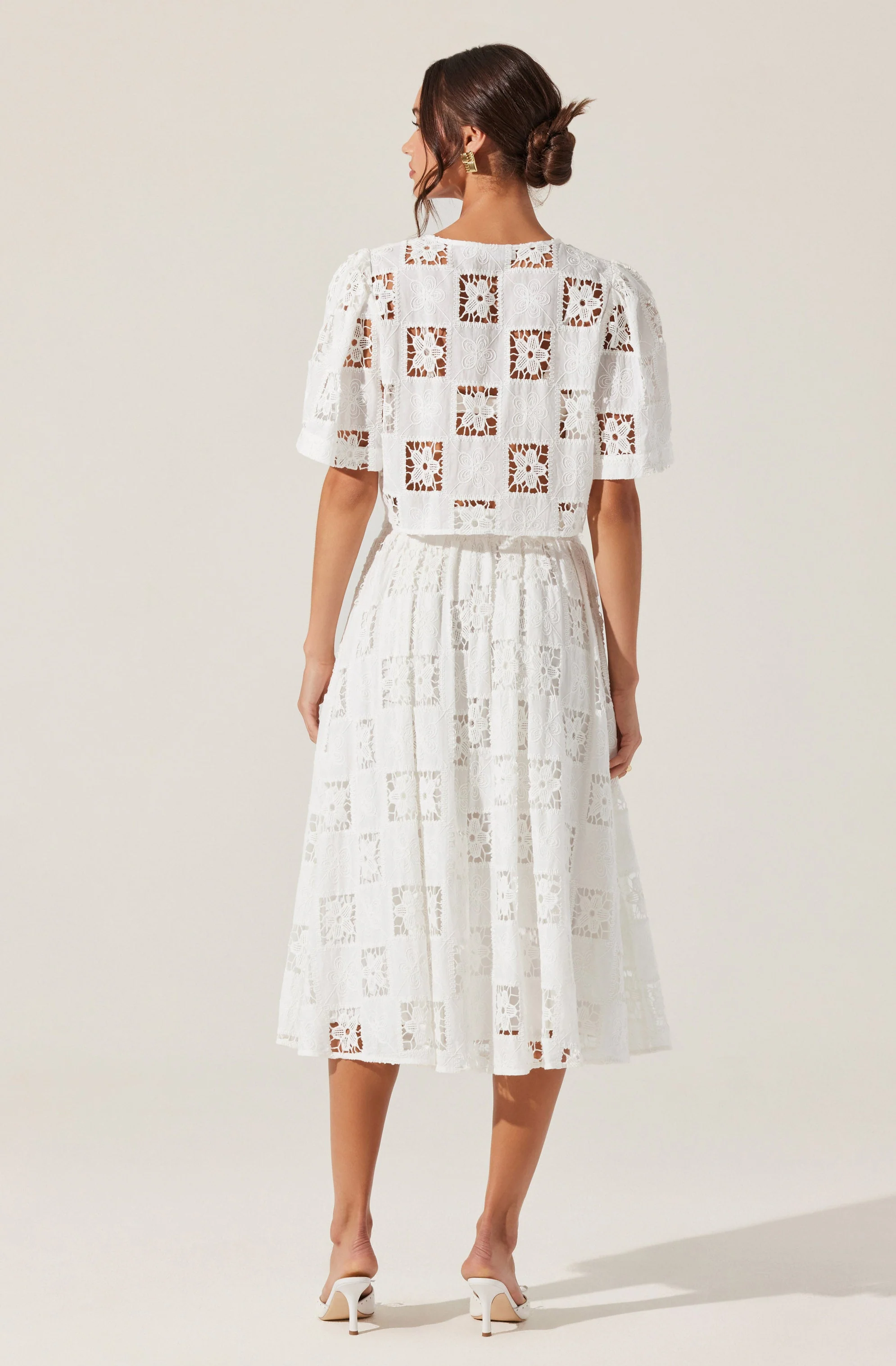 Andolina Crochet Lace Midi Skirt