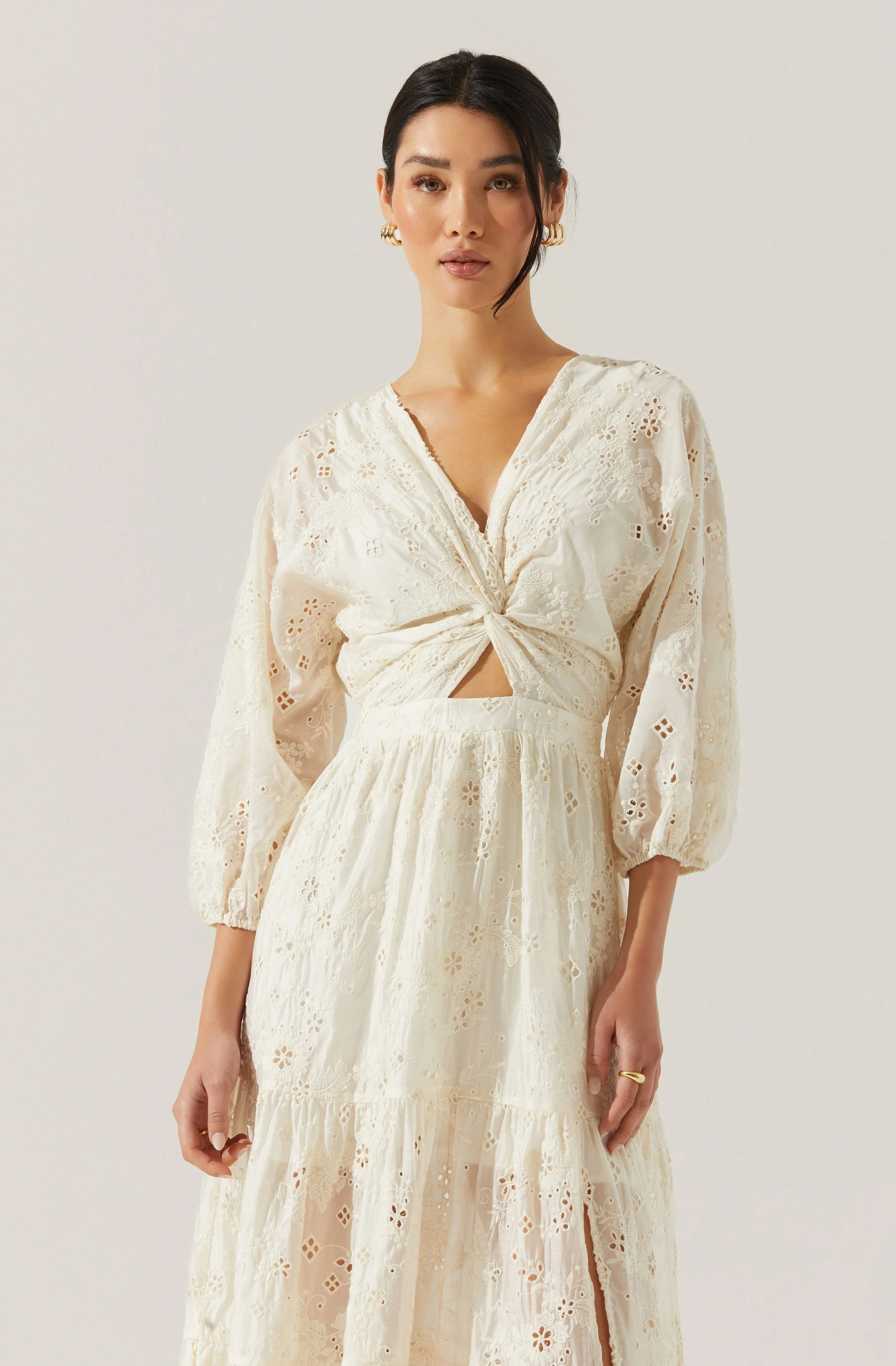 Jesalyn Floral Eyelet Maxi Dress