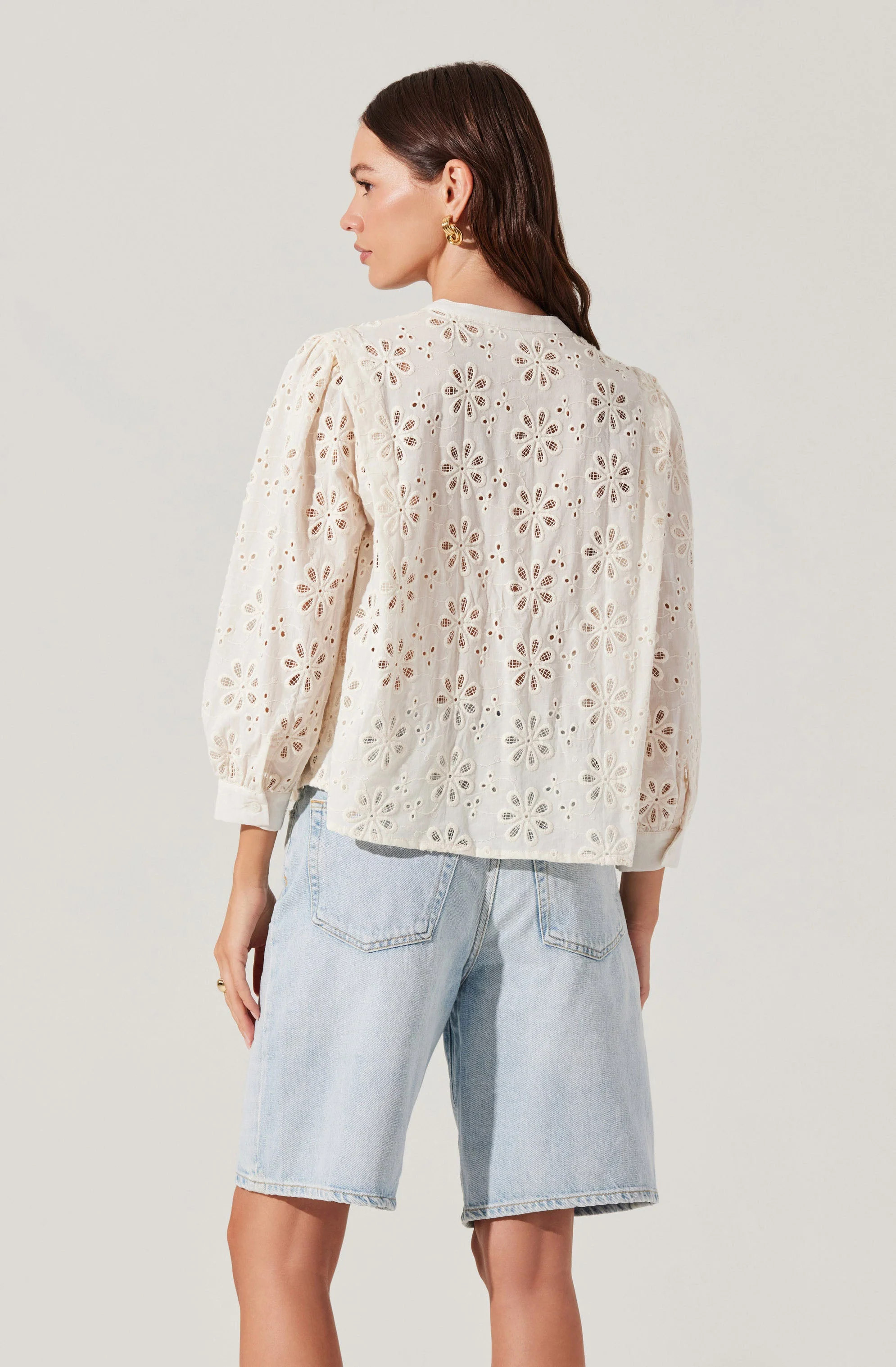 Savanna Eyelet Button Up Top