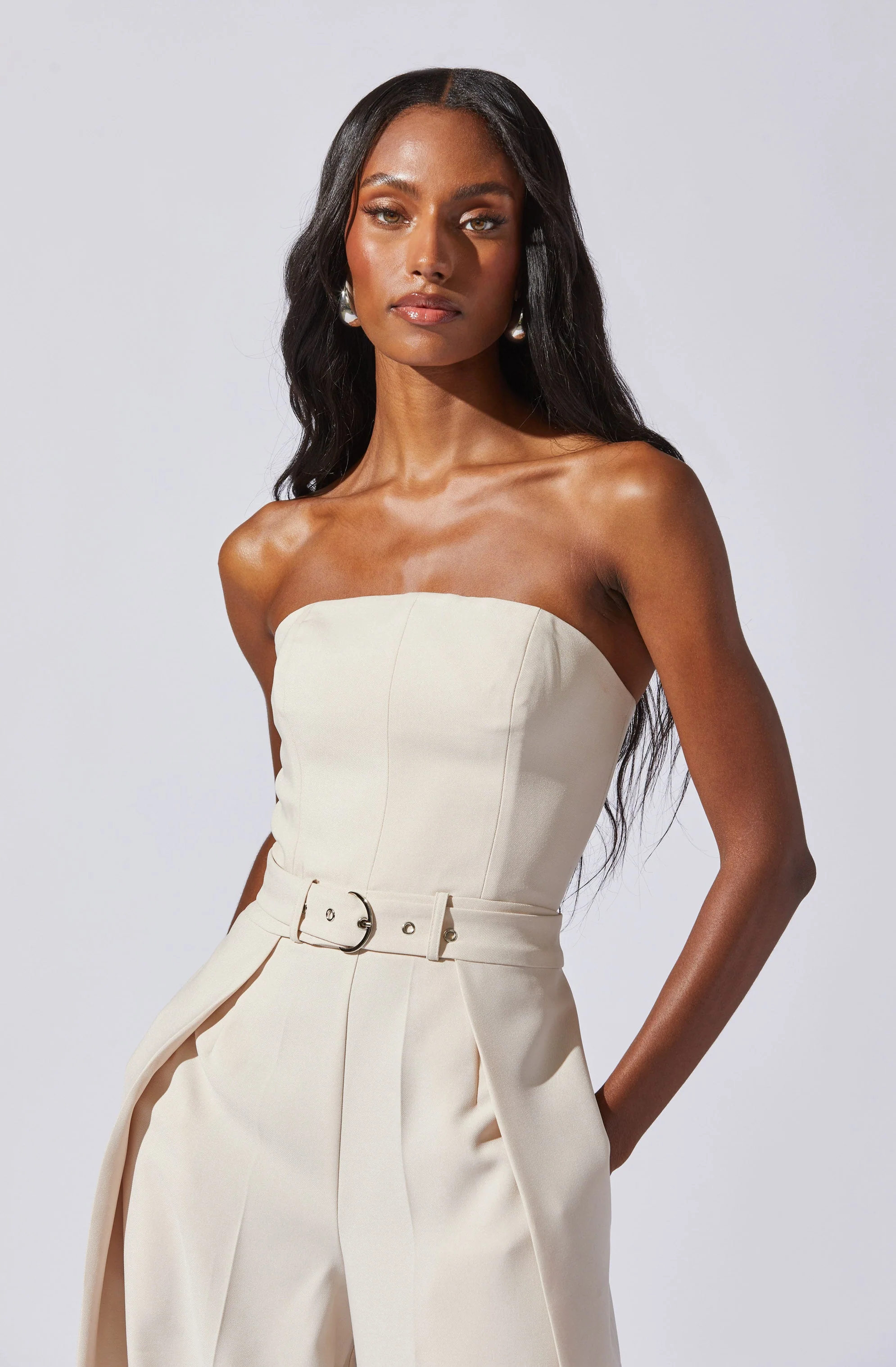 Bryony Tailored Pleat Belted Jumpsuit