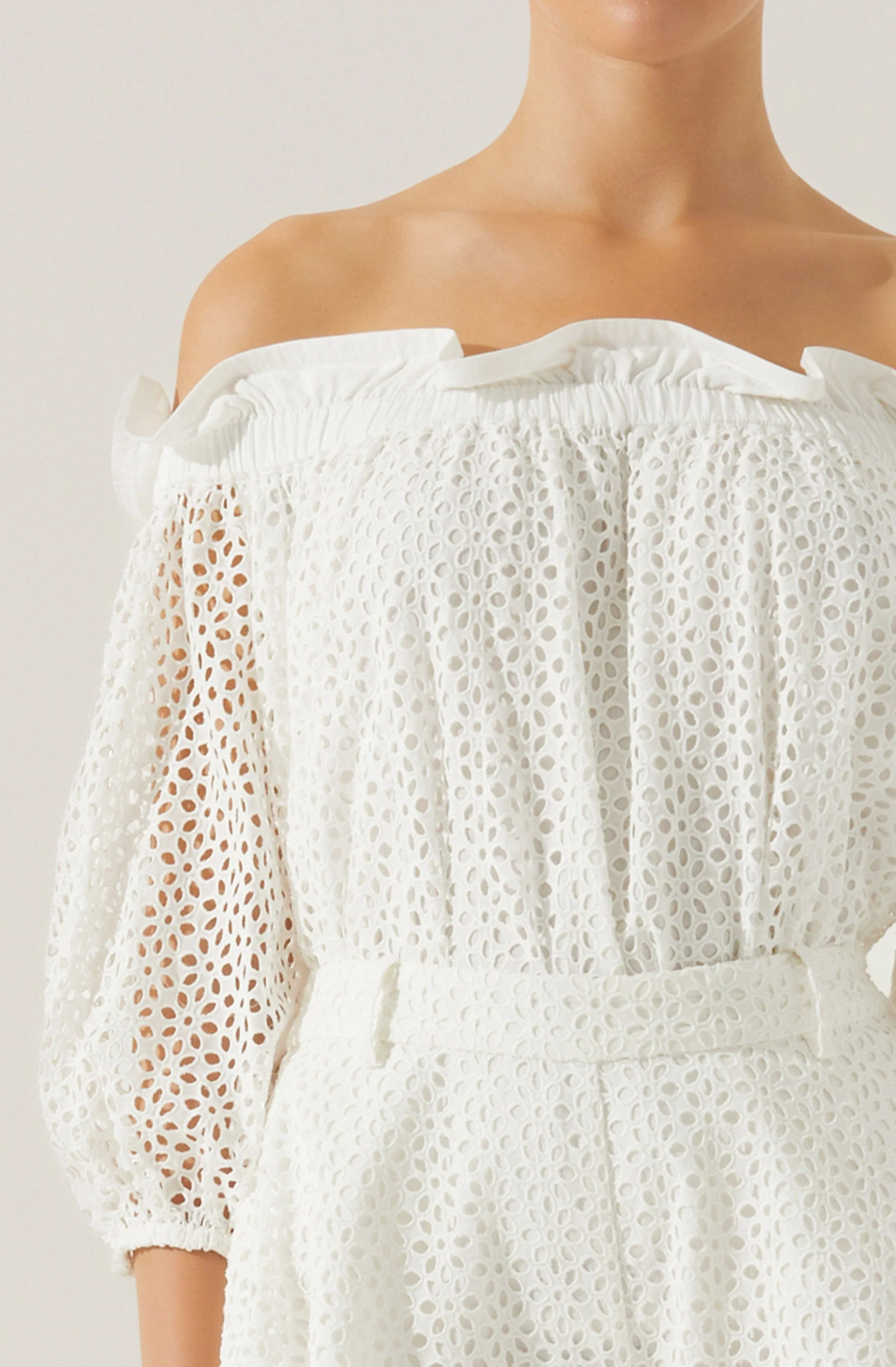 Brissa Eyelet Off Shoulder Top
