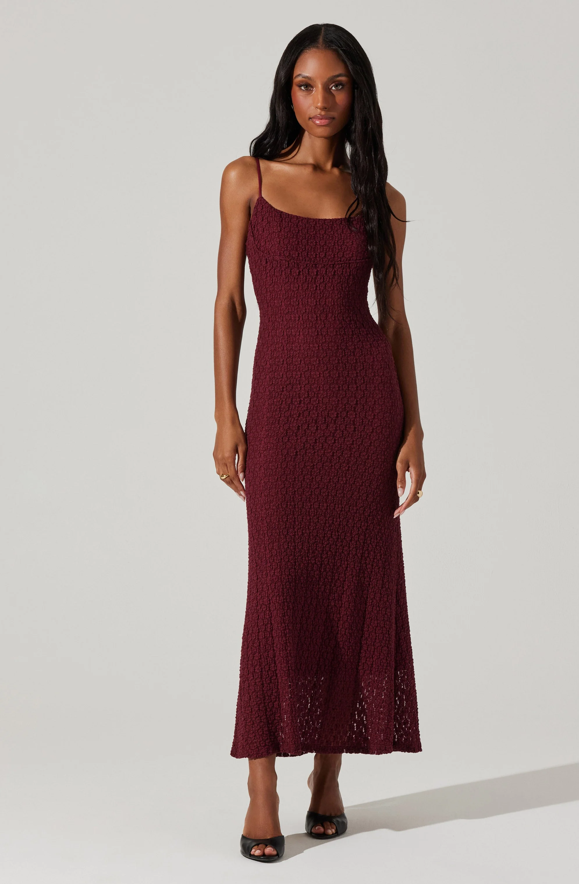 Renaisse Textured Maxi Dress