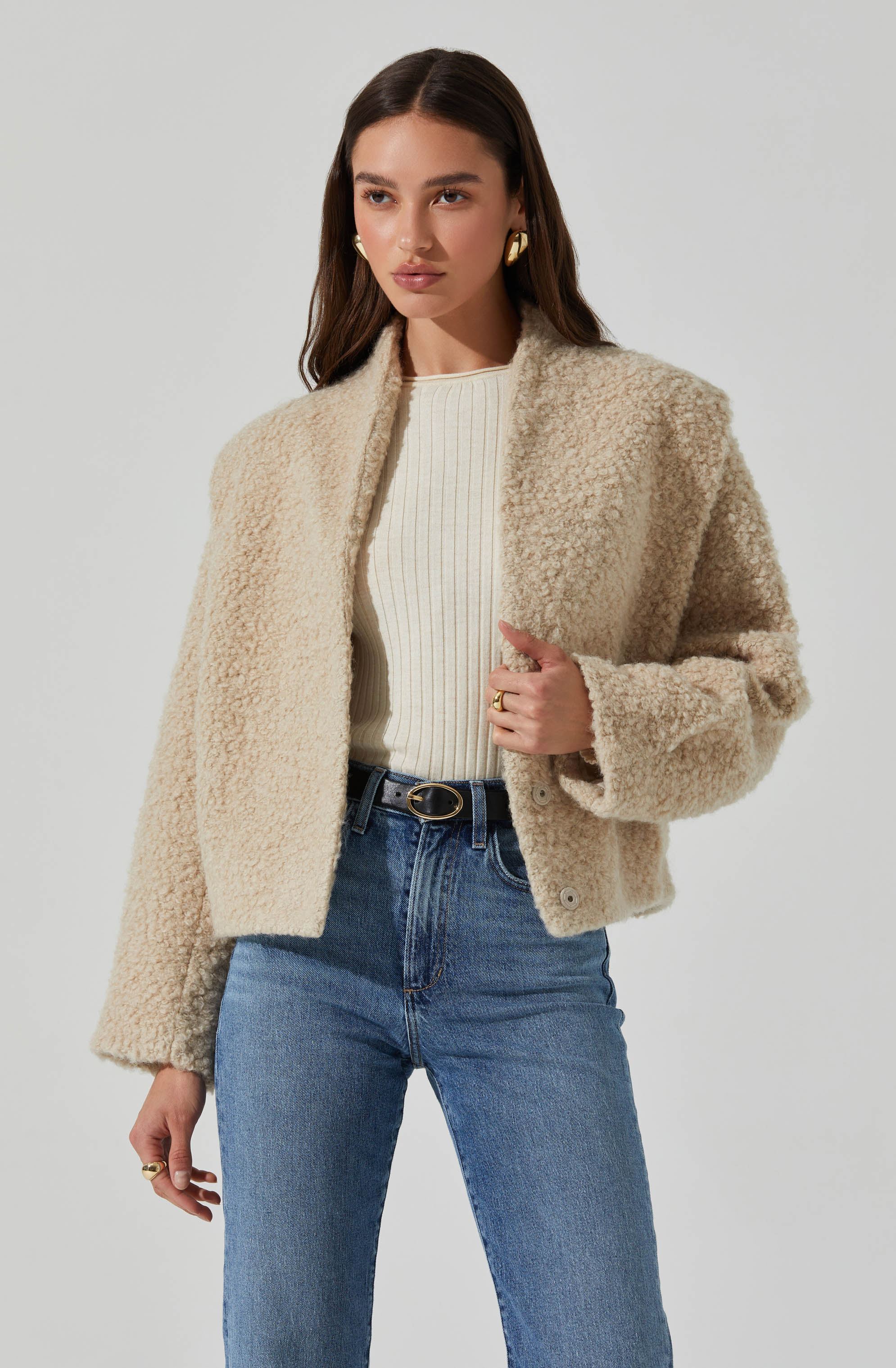 Nona Boxy Collarless Jacket