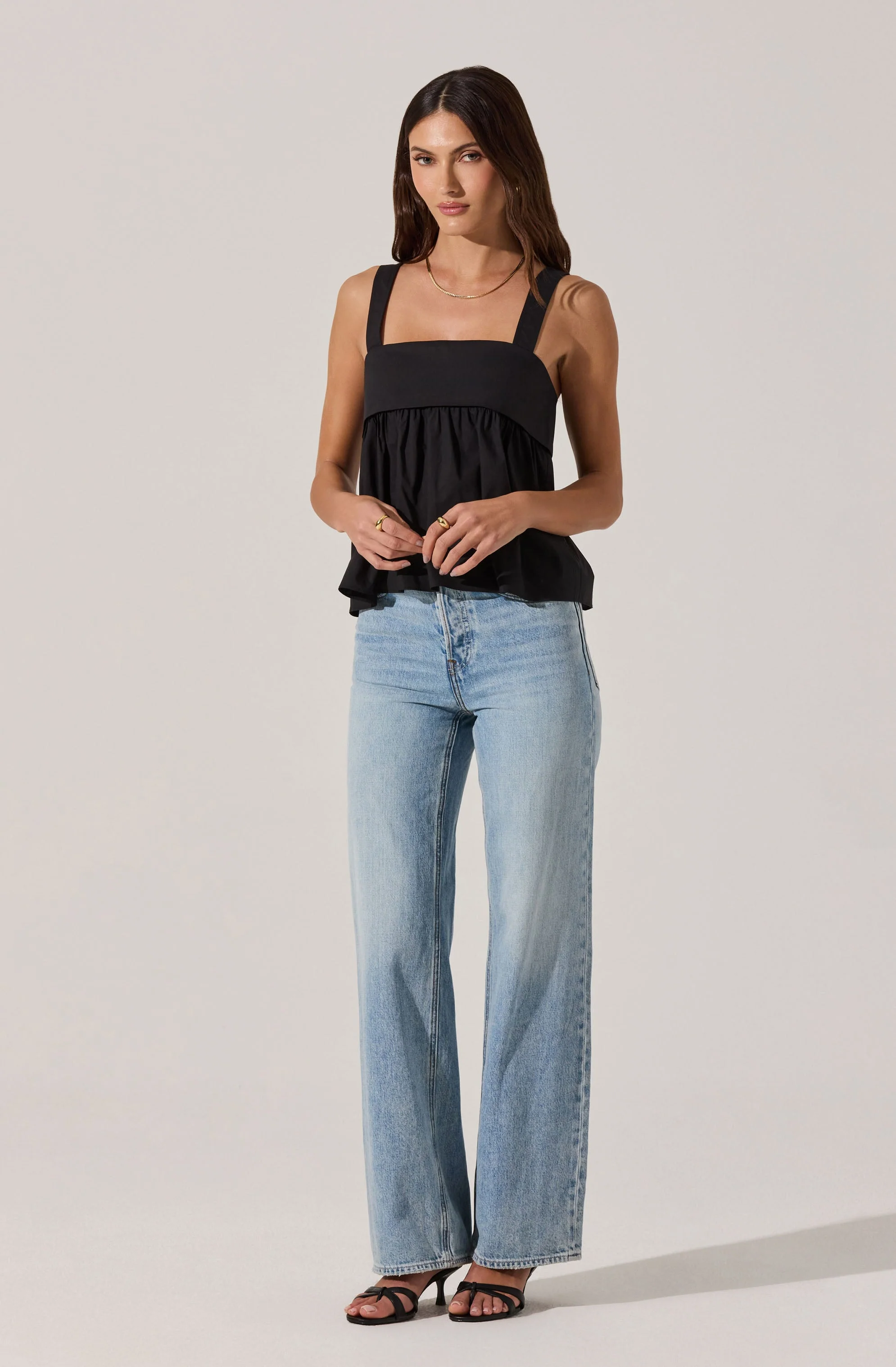 Square Neck Babydoll Top