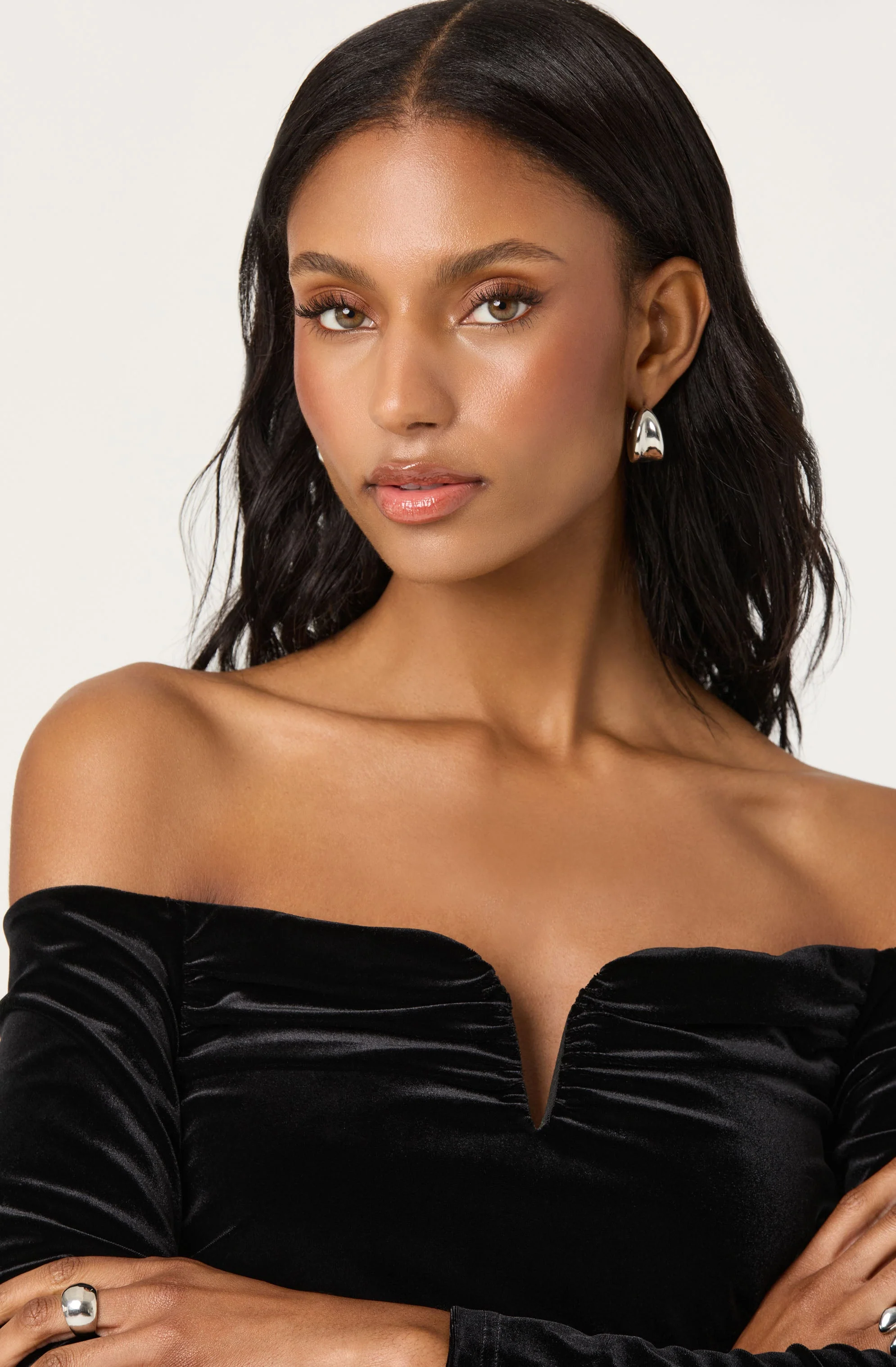 Salem Velvet Off Shoulder Top