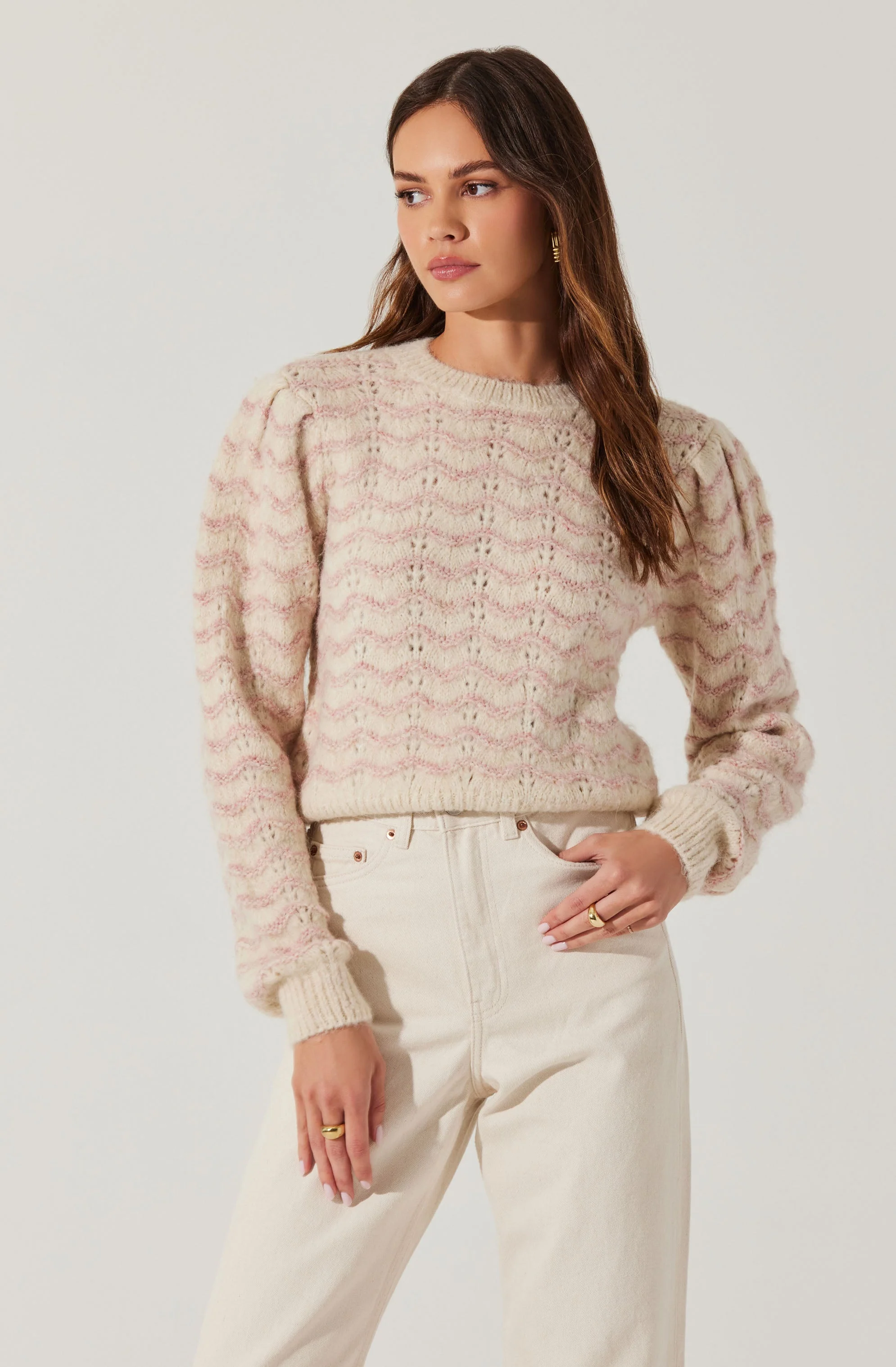 Jaylani Striped Pointelle Sweater