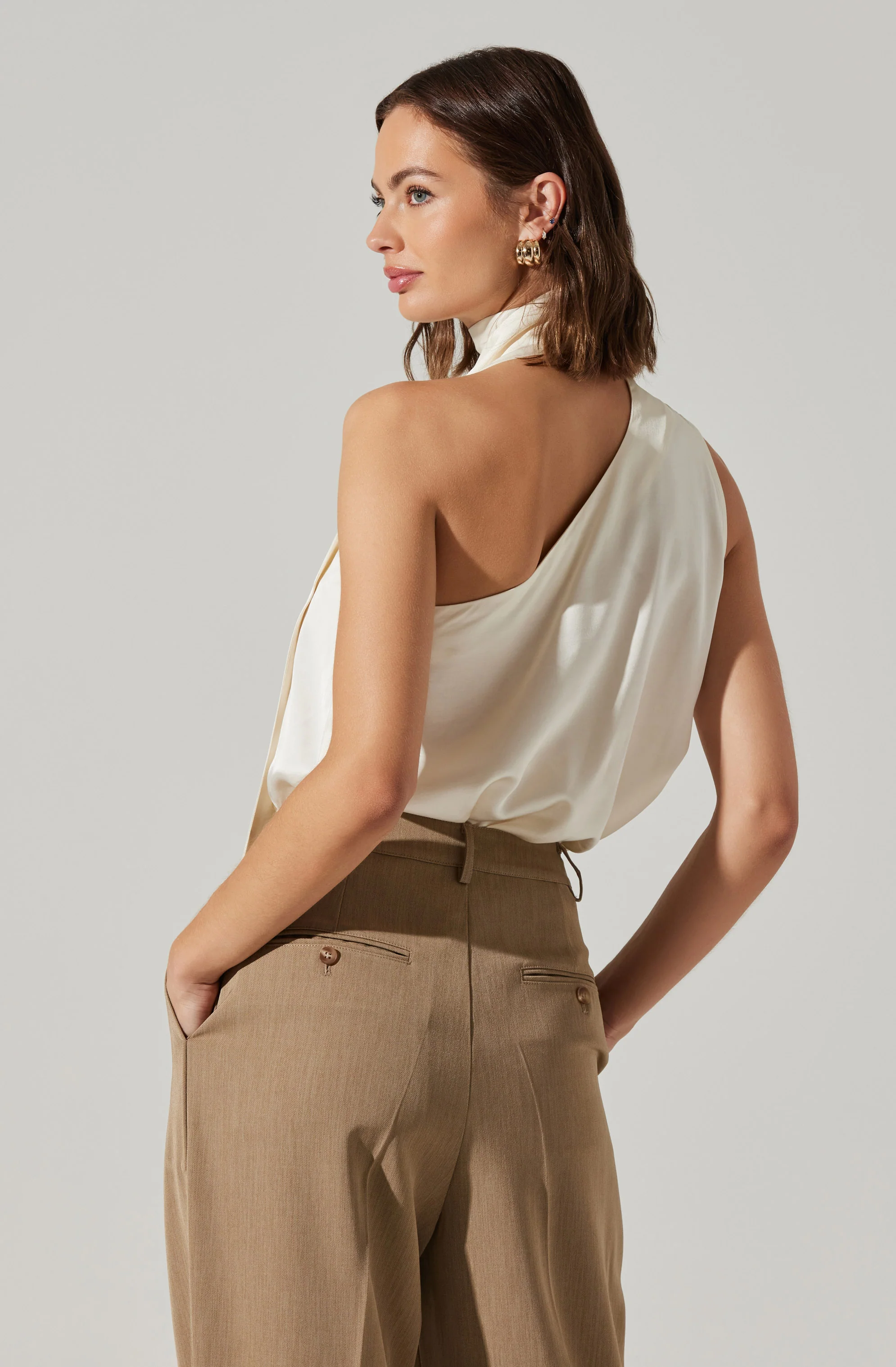 Partia Scarf Detail Asymmetric Top