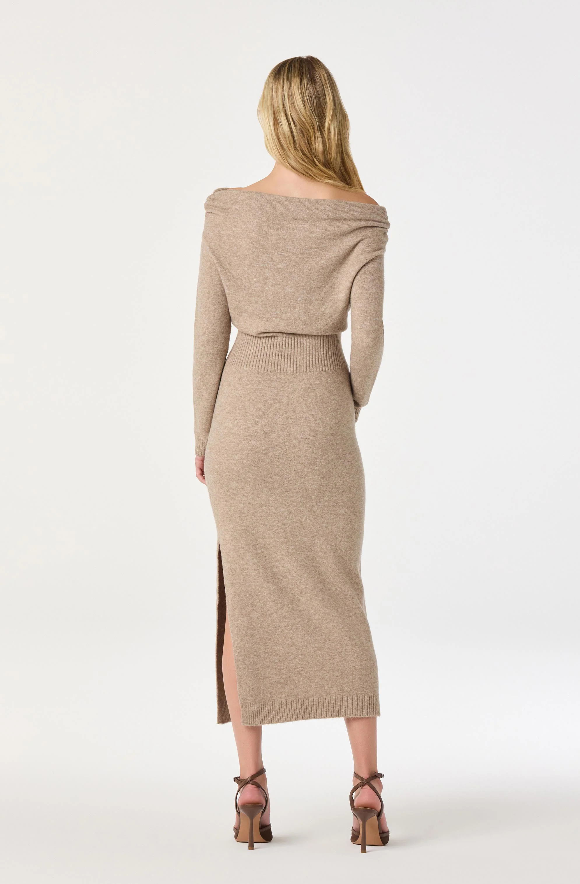 One Shoulder Midi Sweater Dress