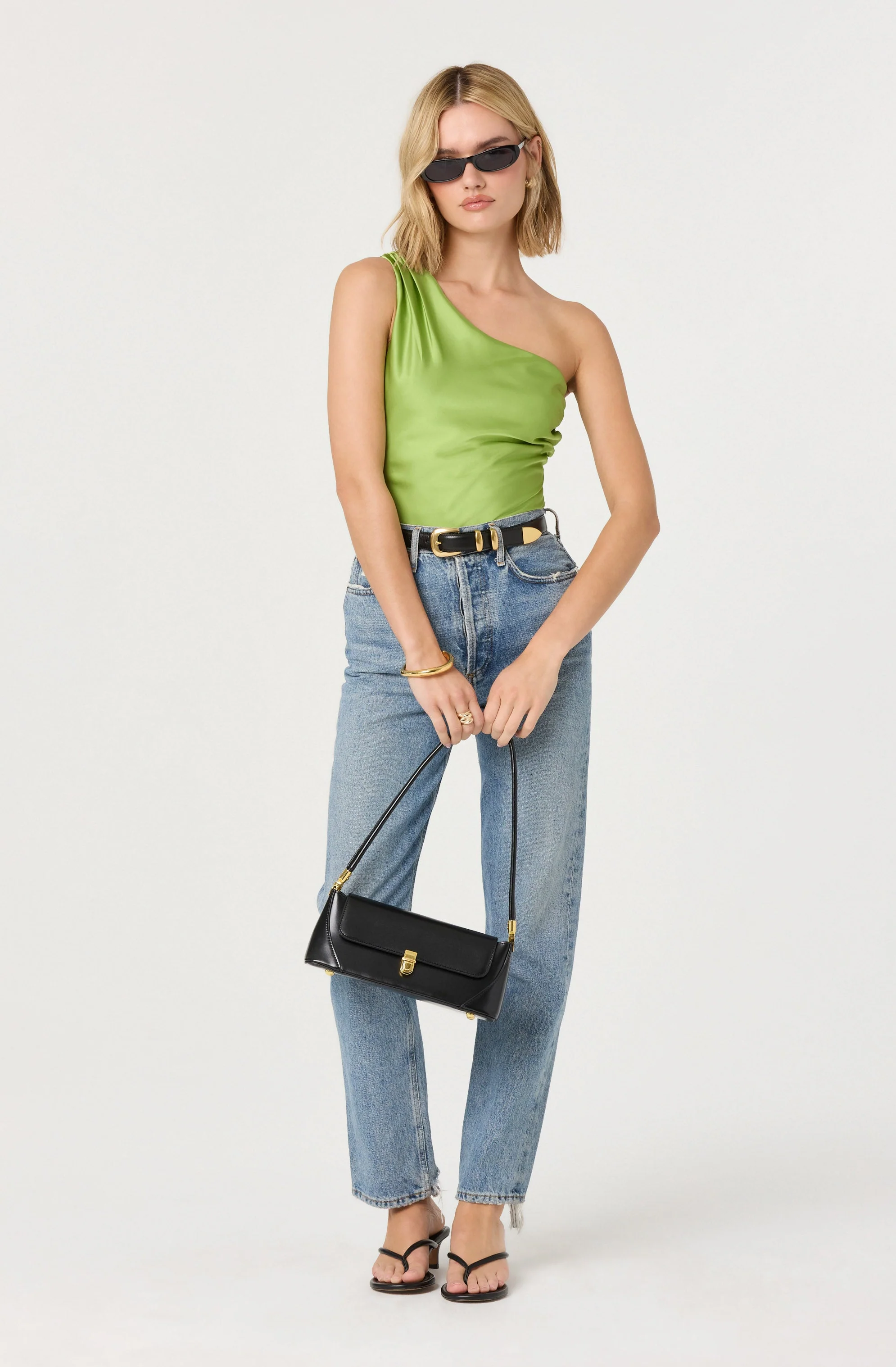 Francis Satin One Shoulder Top