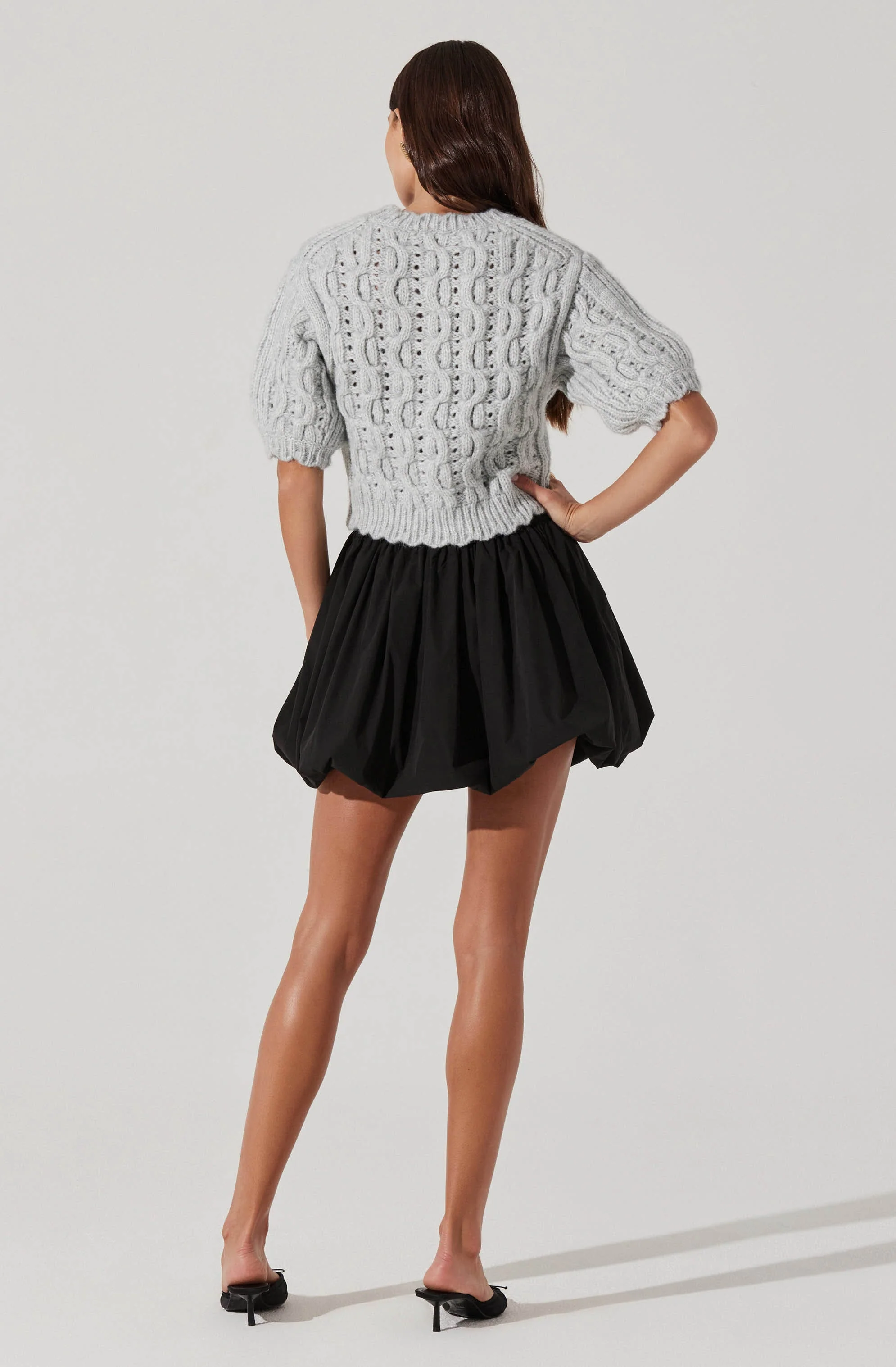 Poplin Bubble Mini Skirt