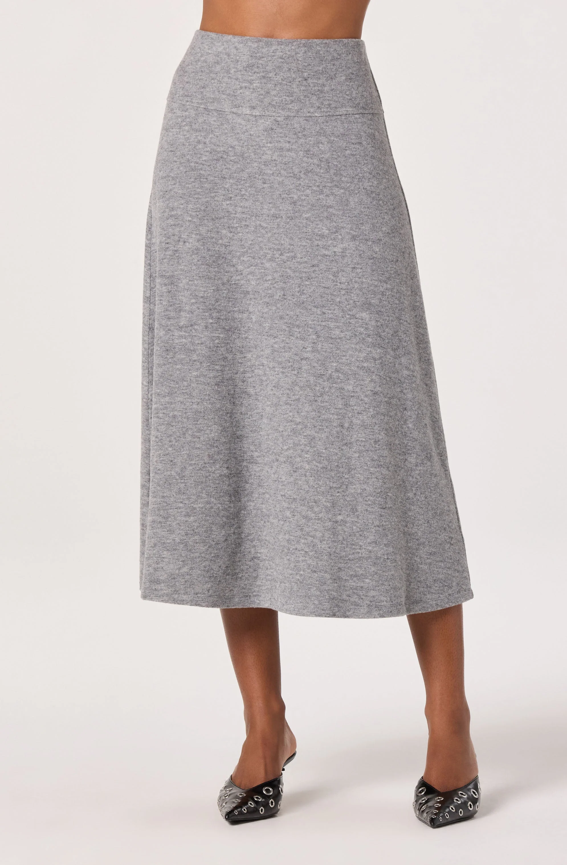Knit A-line Midi Skirt