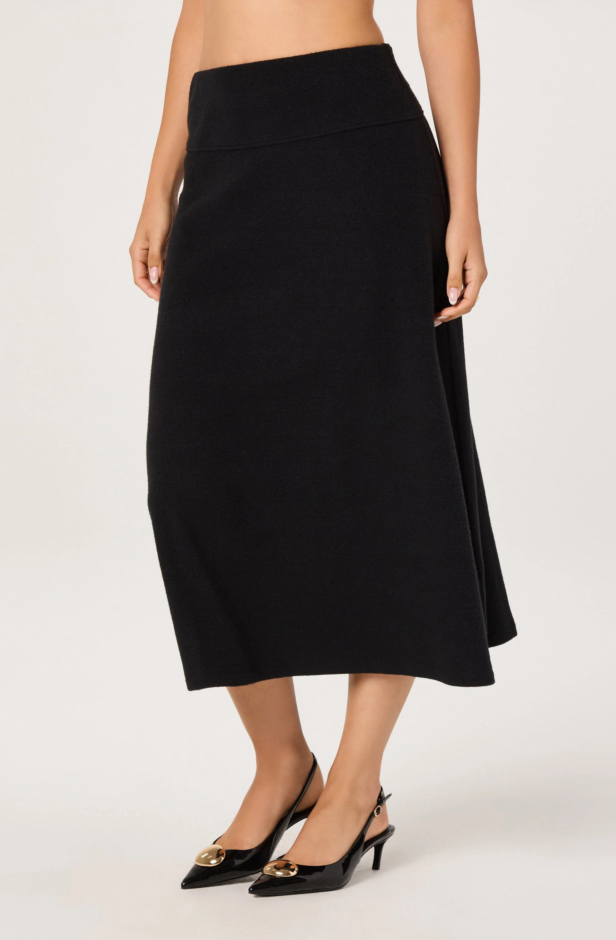 Knit A-line Midi Skirt