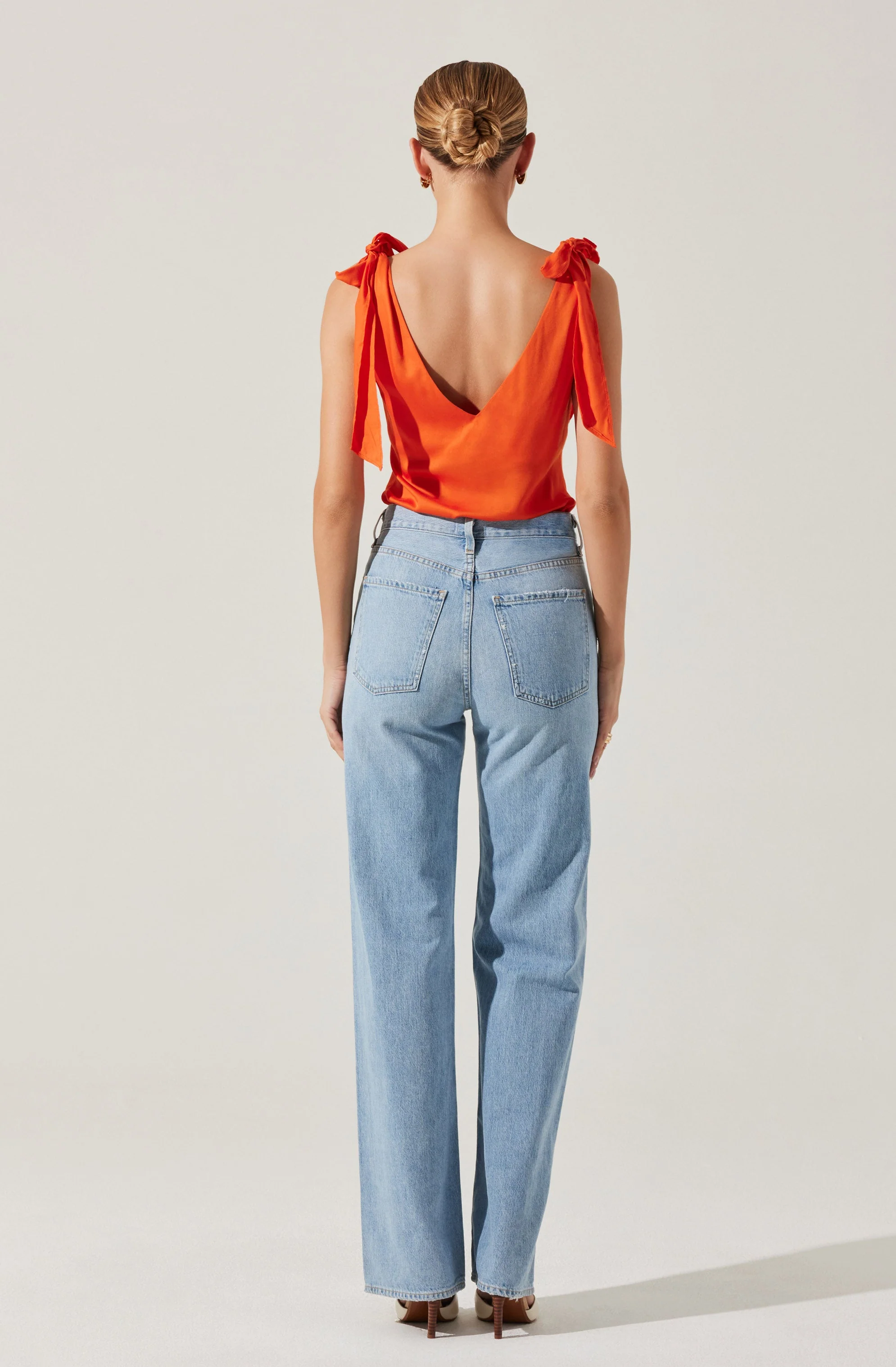 Allexina Satin Cowl Neck Top