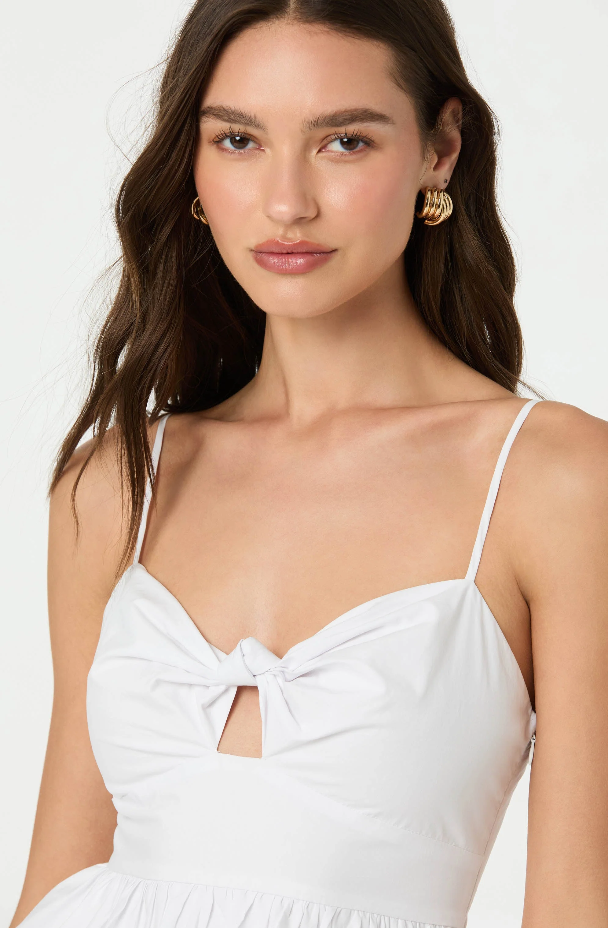 Cutout Bubble Hem Peplum Top