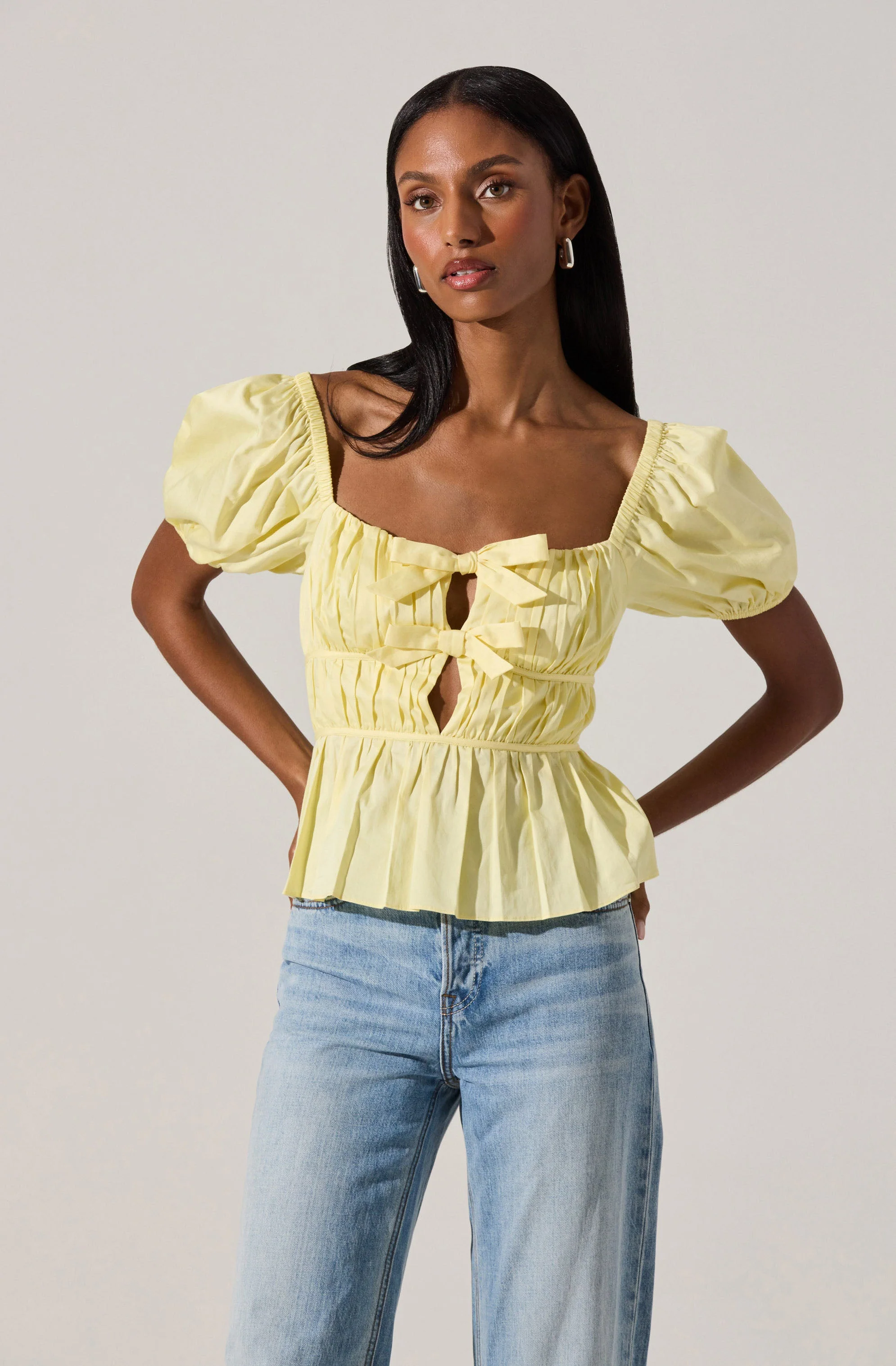 Bow Front Peplum Top