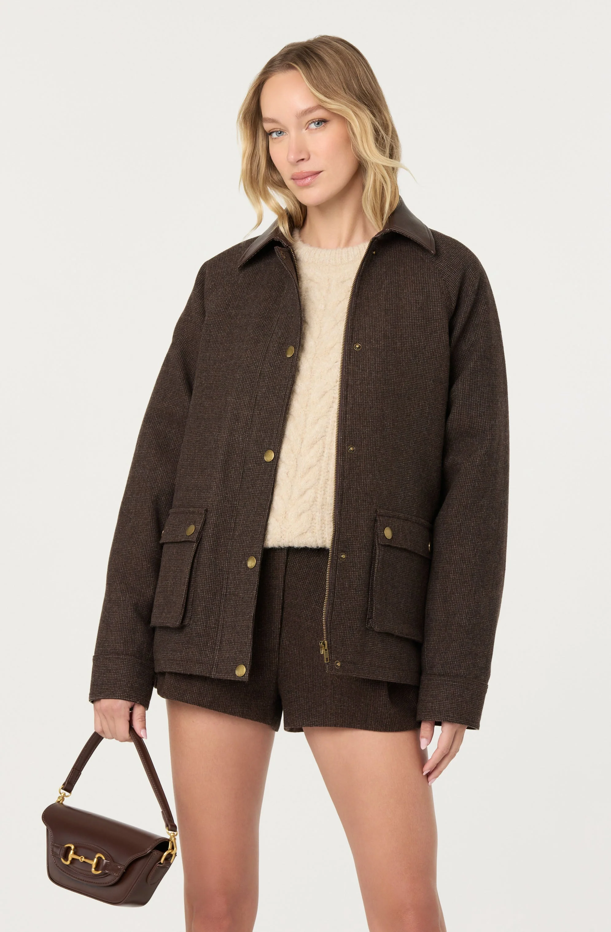 Rylan Contrast Wool Blend Jacket
