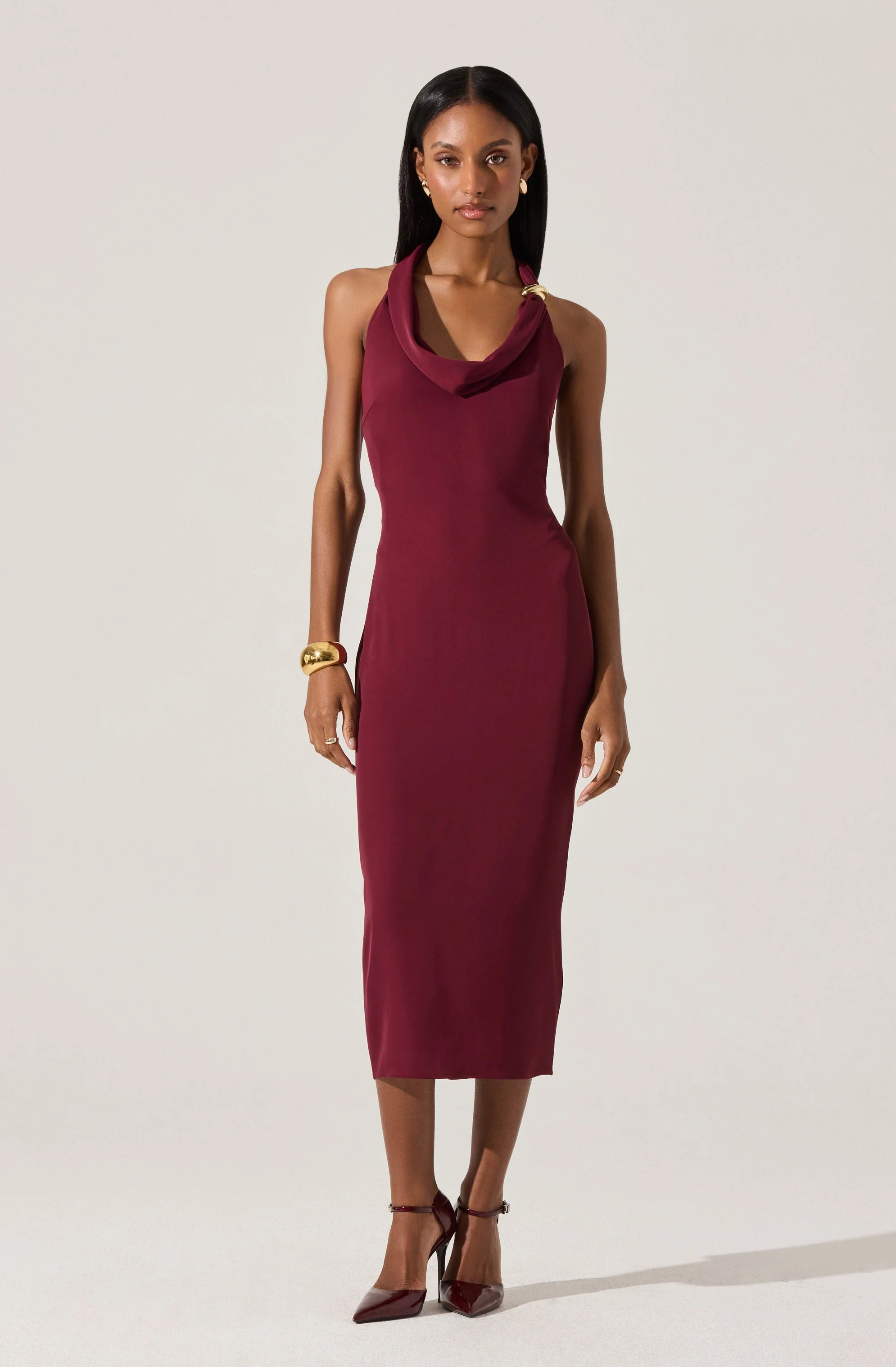 Alanna Halter Cowl Neck Dress