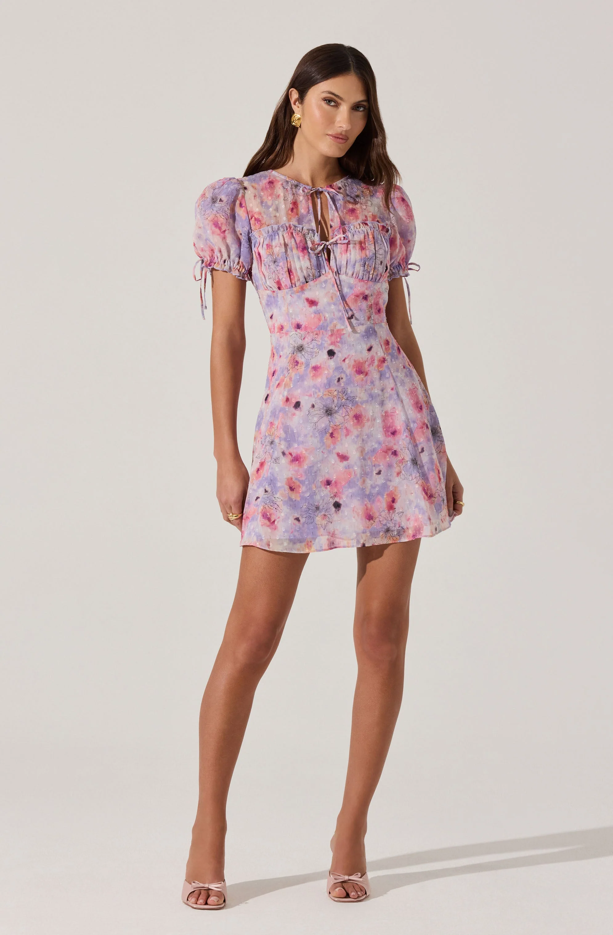 Floral Puff Sleeve Mini Dress