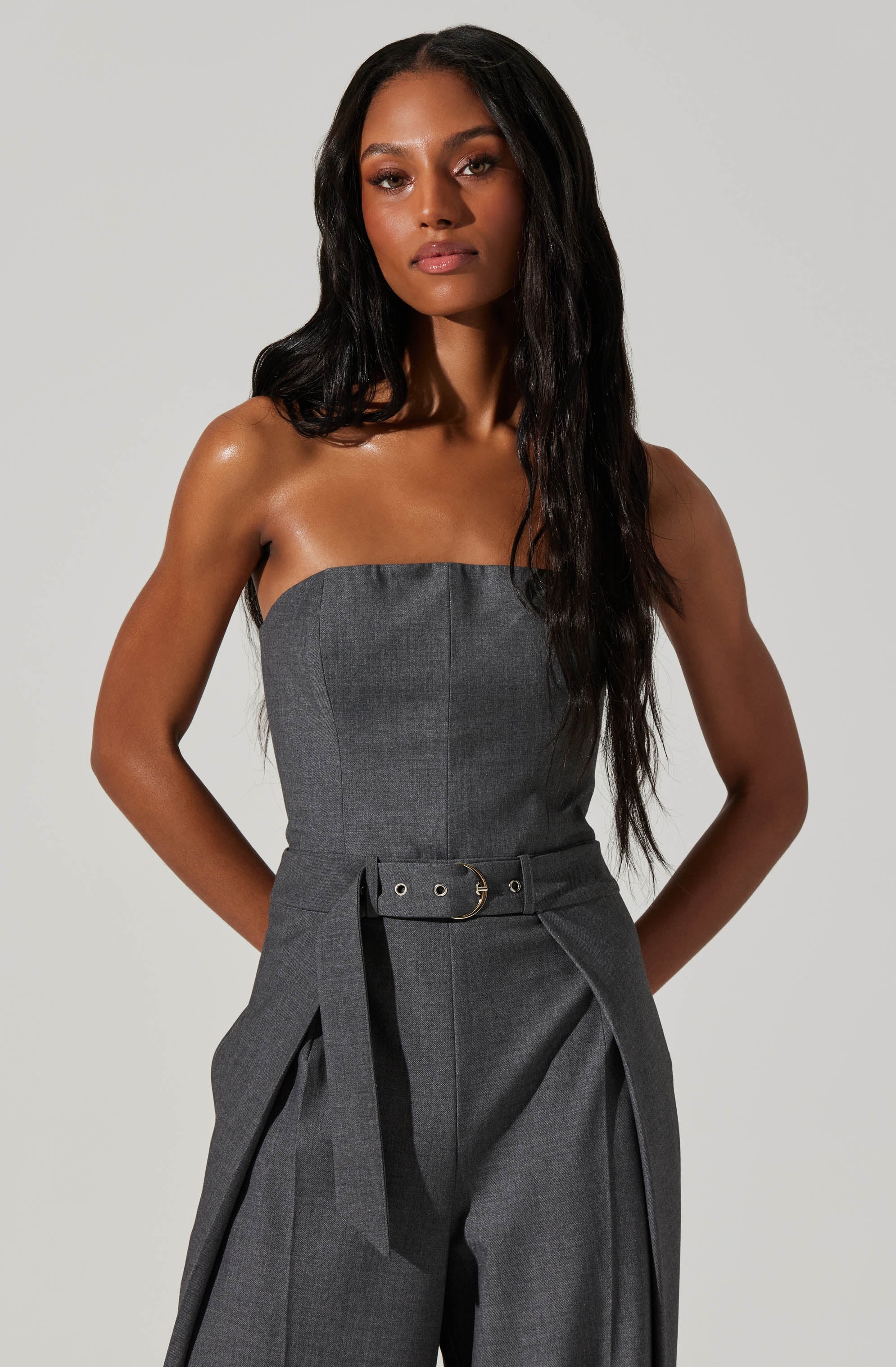 Bryony Tailored Pleat Belted Jumpsuit