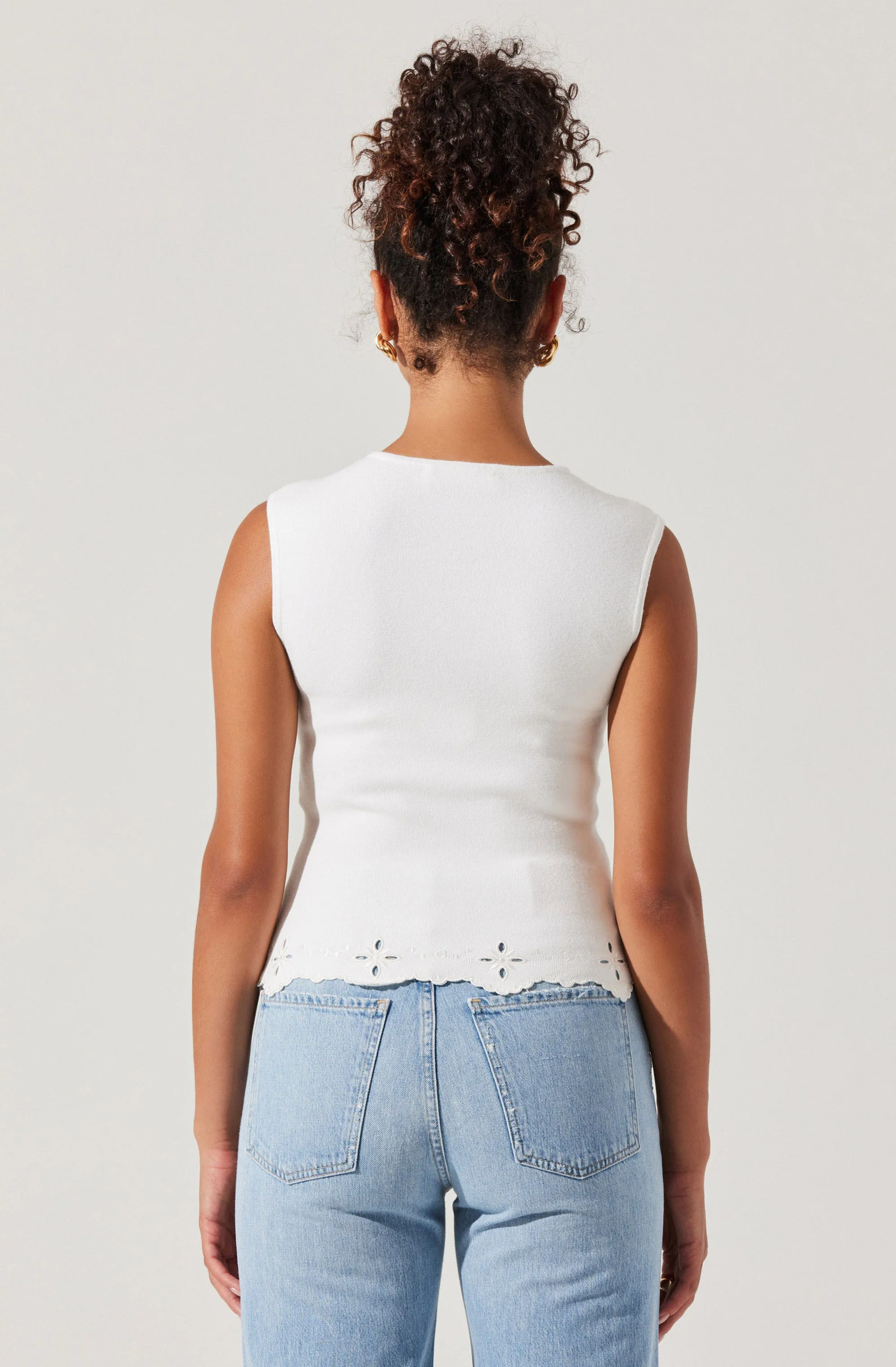 Ellamay Embroidered Trim Sweater Top