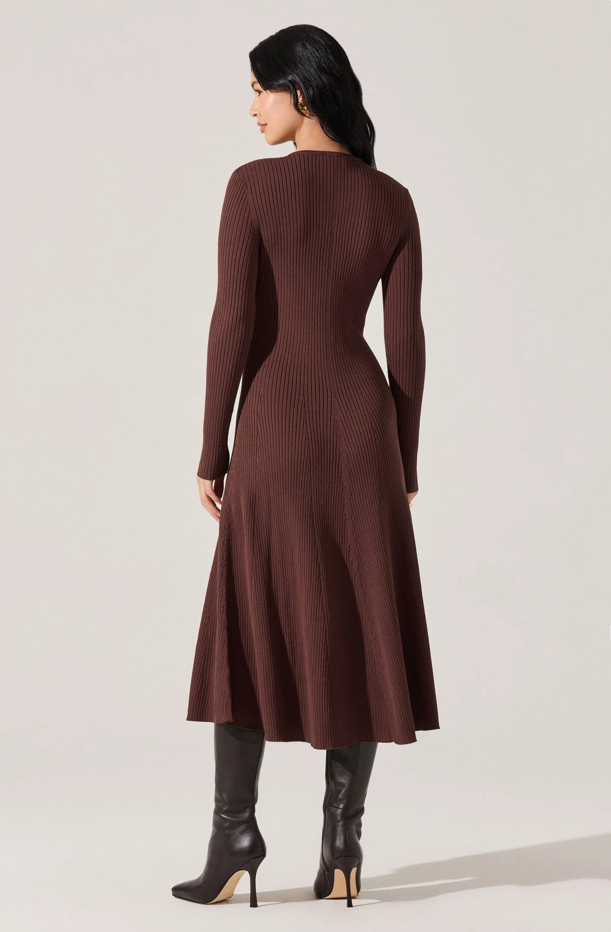 Fallyn Ribbed Sweater Midi Dress