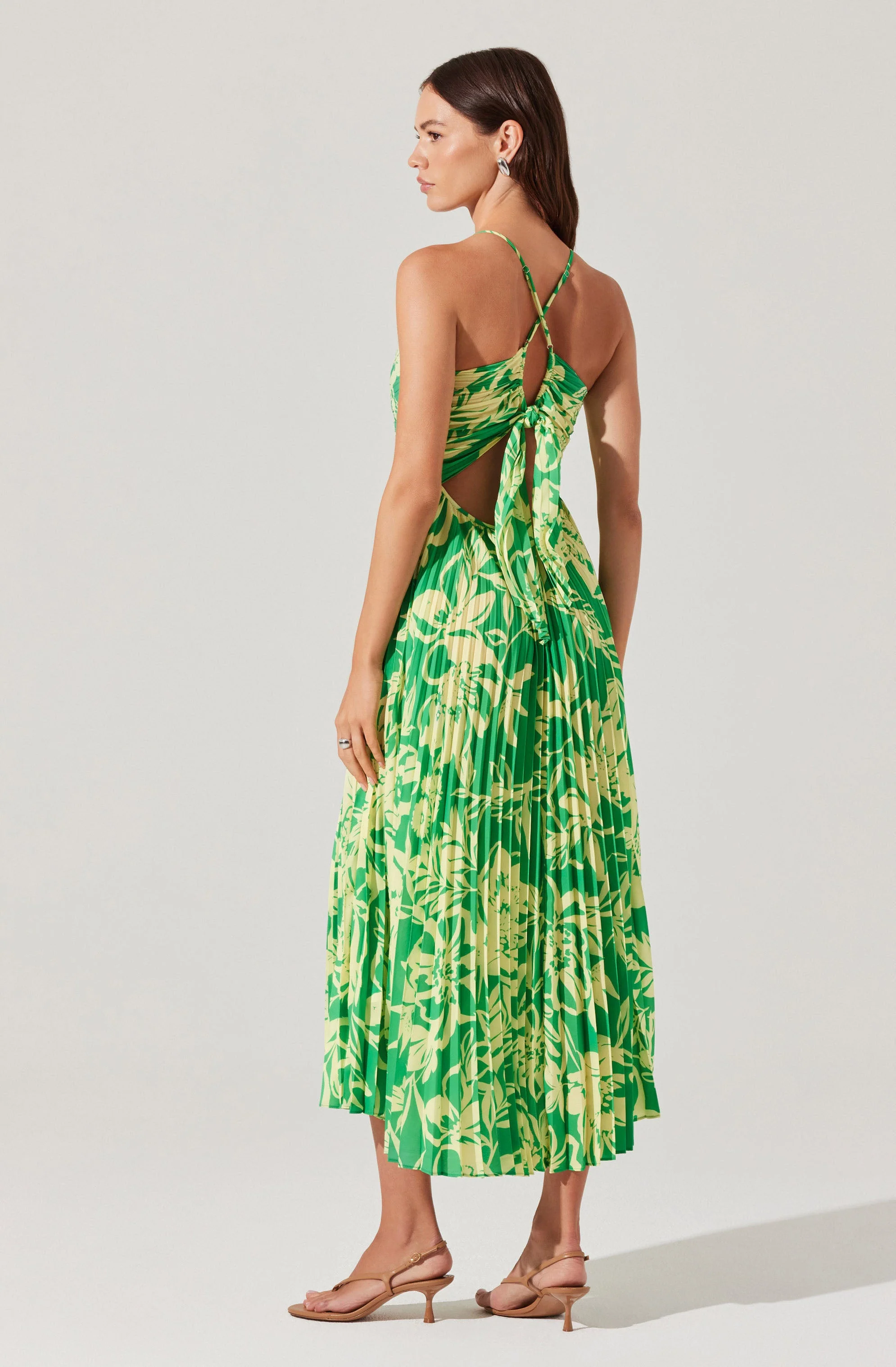 Blythe Floral Plisse Midi Dress