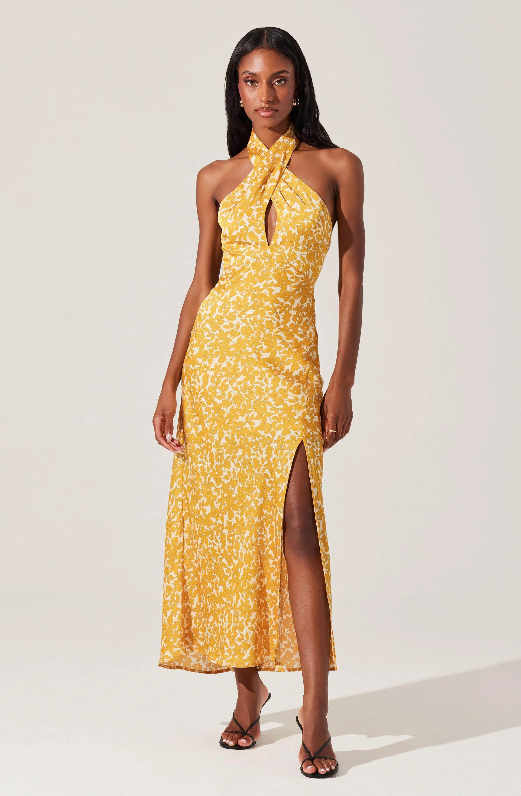 Marissa Floral Halter Neck Dress