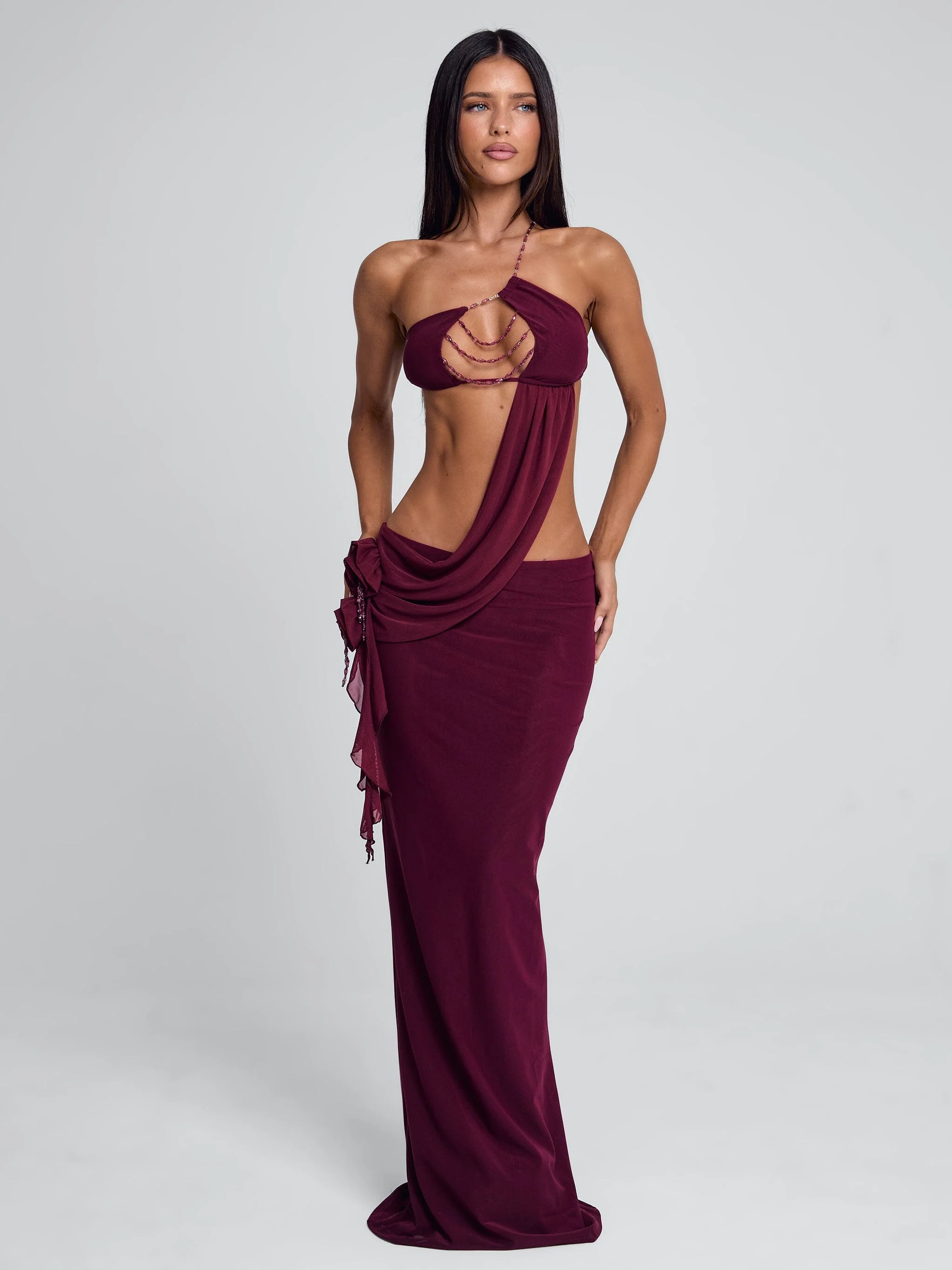 Raer Maxi Dress Burgundy