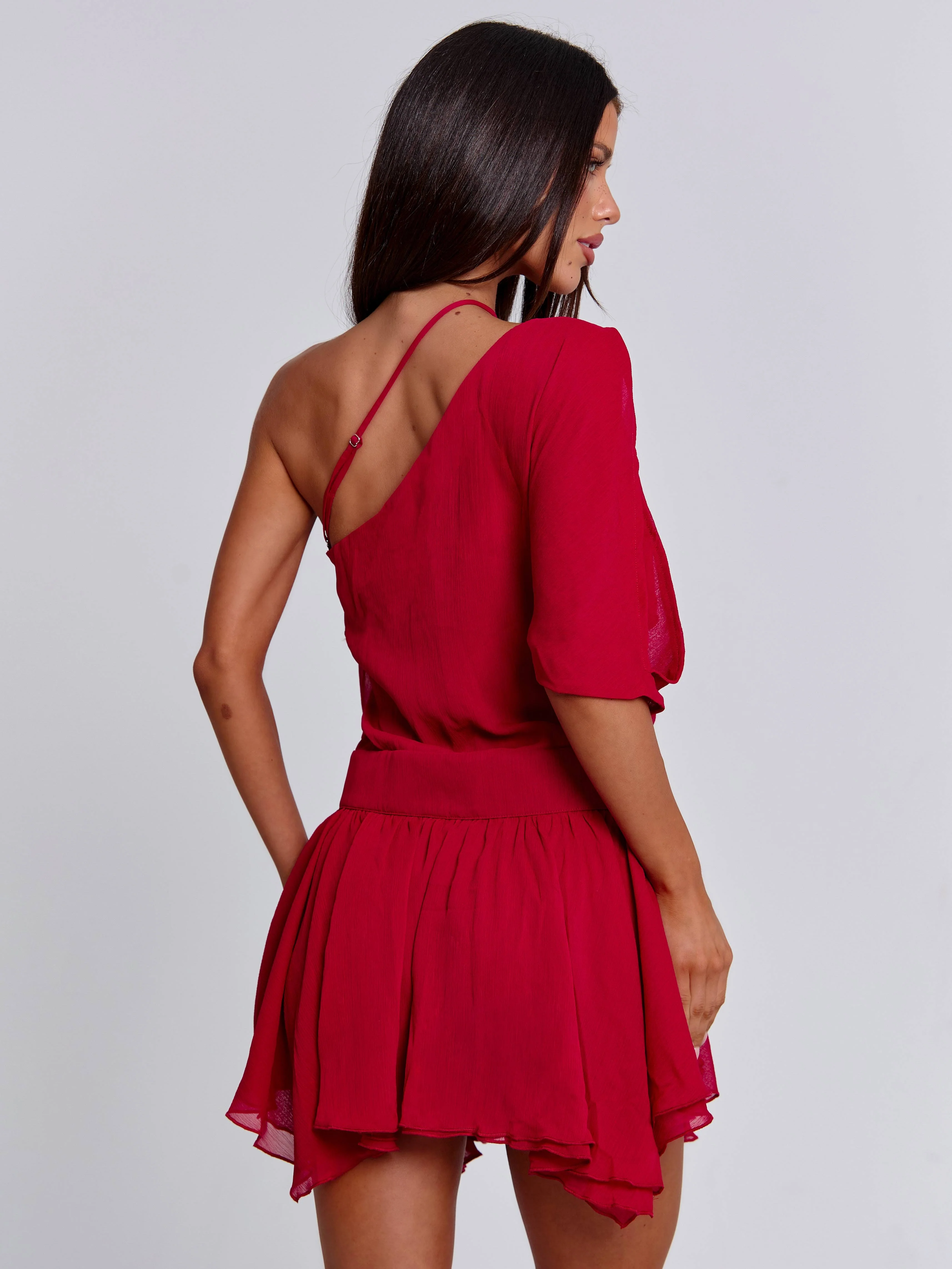 Erice Mini Dress Deep Red