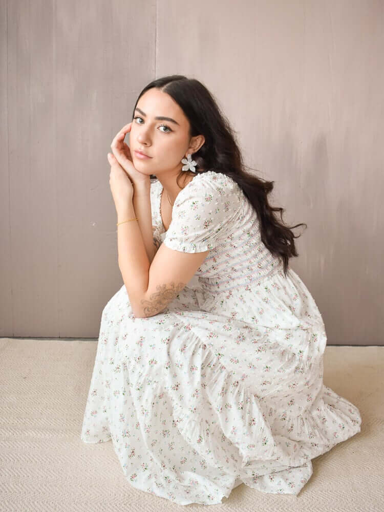 Violet Ditsy Floral Maxi Dress