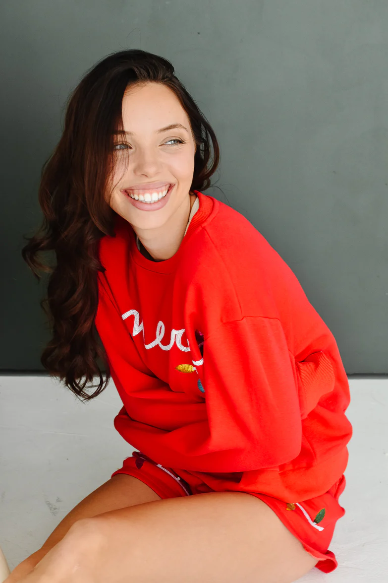 Merry Holiday Lights Red Lounge Set - FINAL SALE