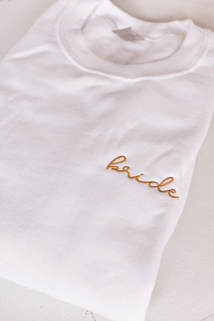 Embroidered Bride White Sweatshirt