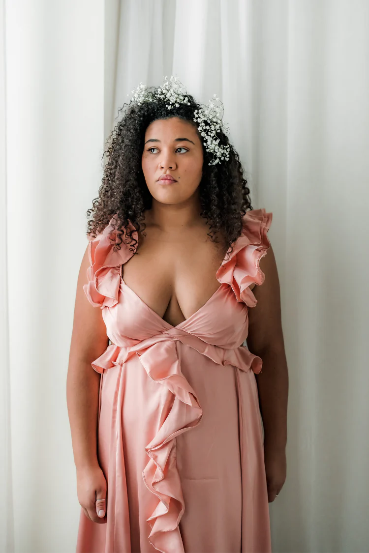 Tori Pink Ruffle Maxi Dress