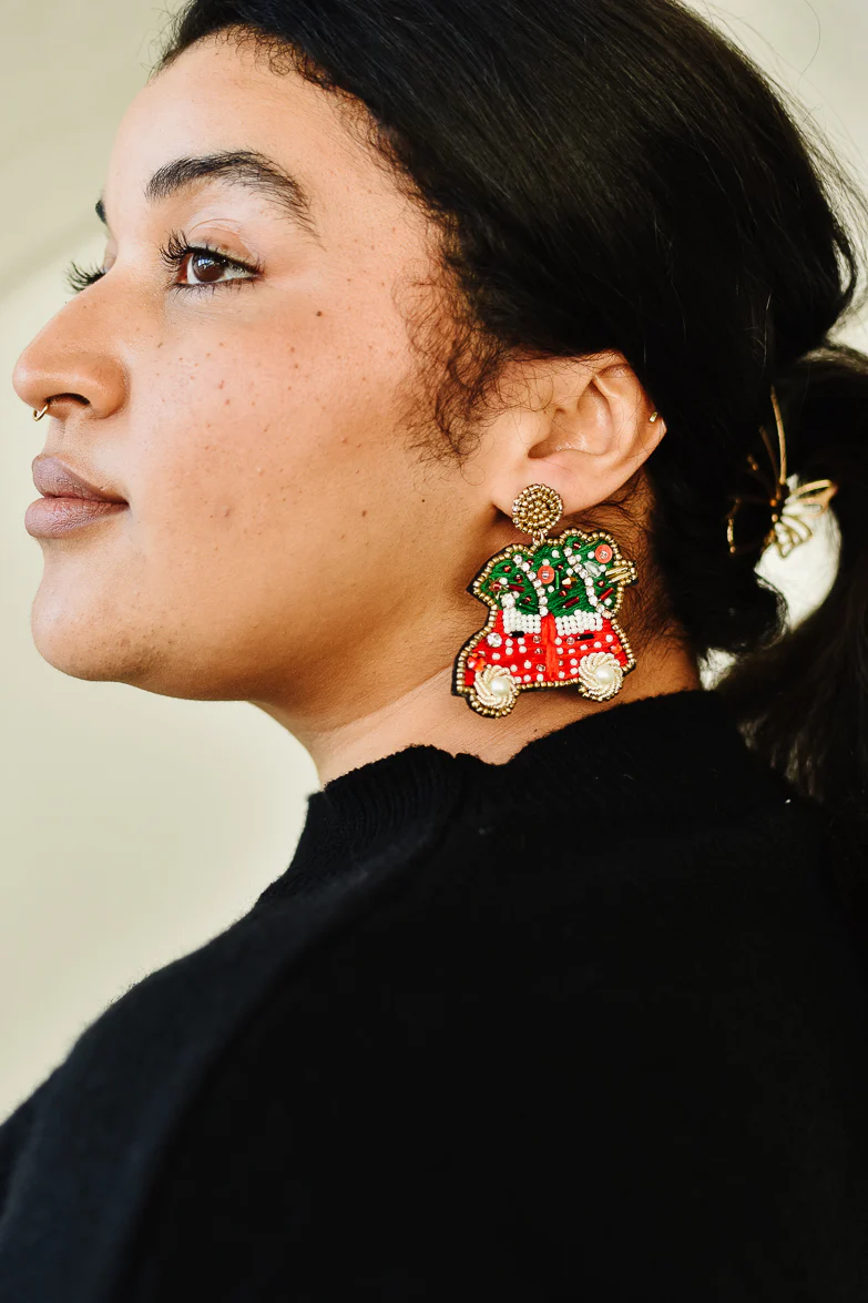 Christmas Car Beaded Earrings