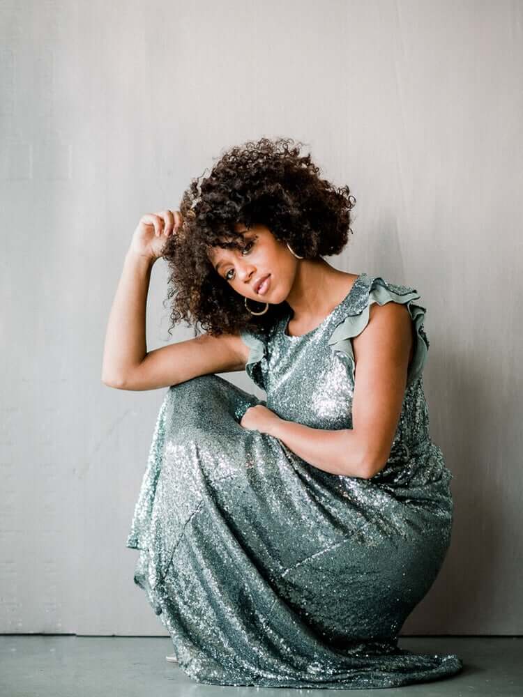 Flutter Sleeve Sequin Midi Dress - Silver - FINAL SALE