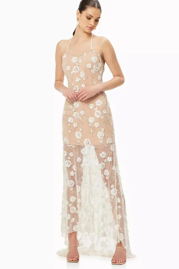 Retusa Embellished Mesh Gown - FINAL SALE