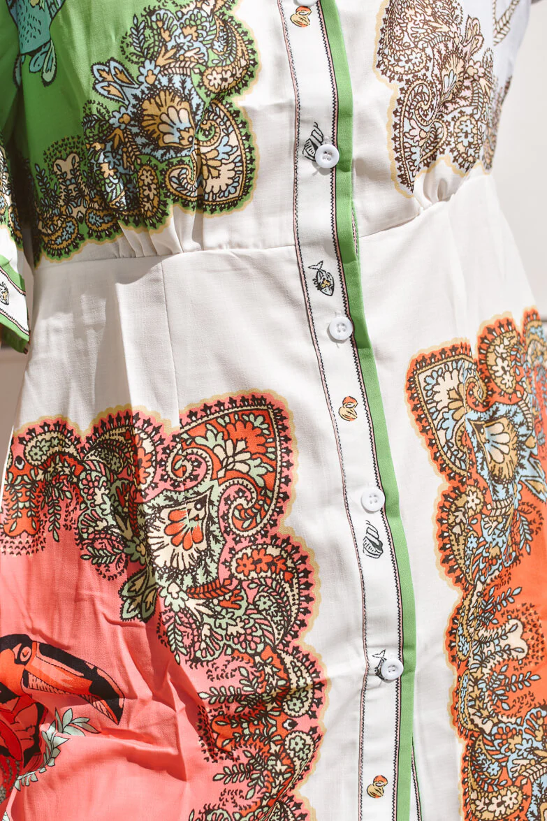 Porto Paisley Print Mini Dress