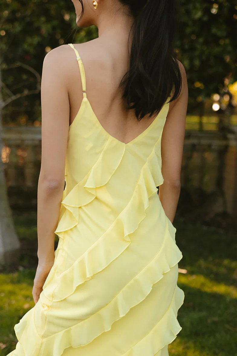 Gisele Yellow Ruffle Maxi Dress - FINAL SALE