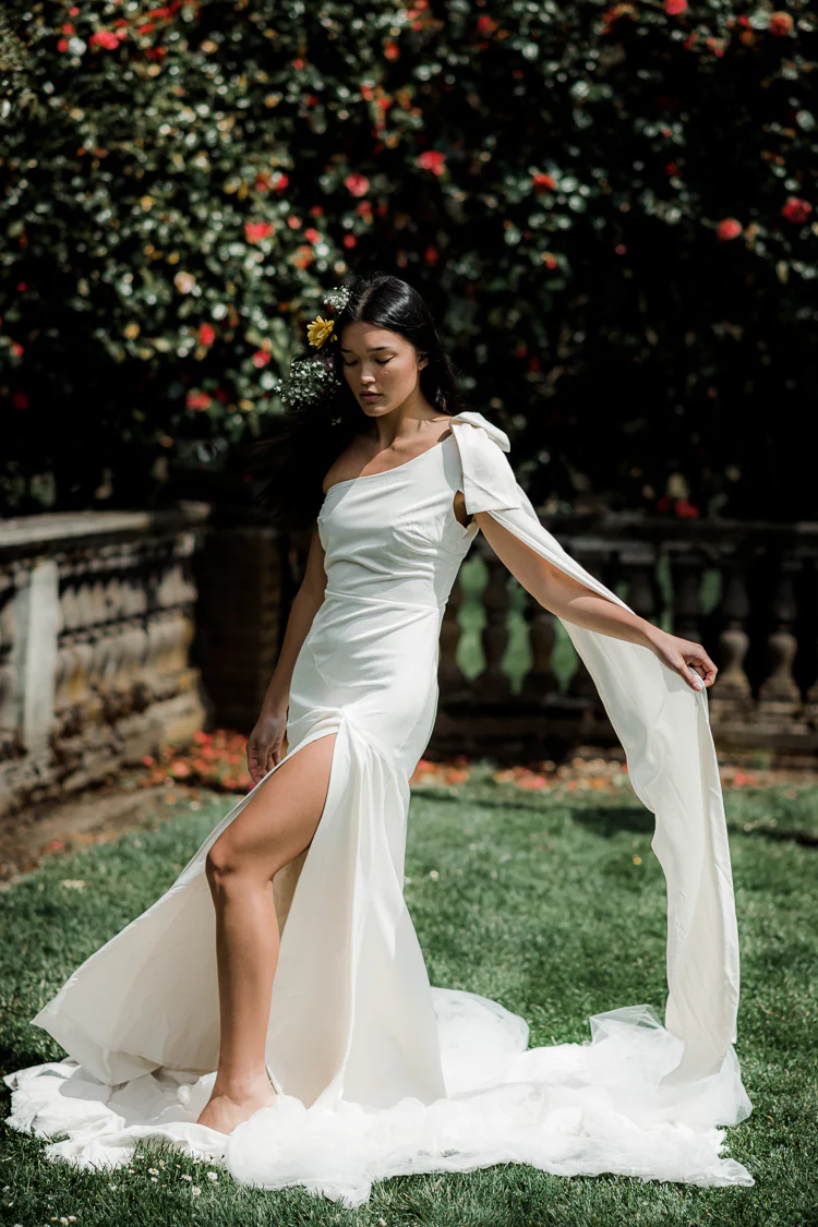 Caila One Shoulder Maxi with Cape - FINAL SALE