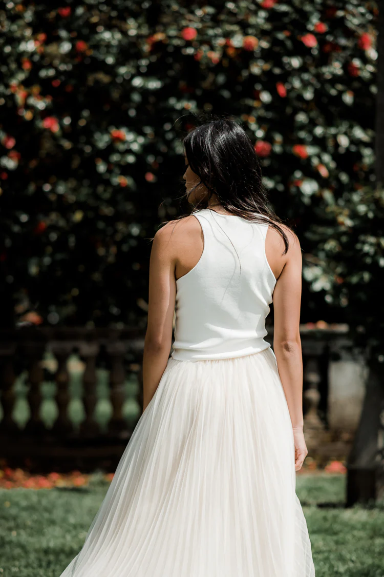 Cream Knit Racerback Tank- FINAL SALE