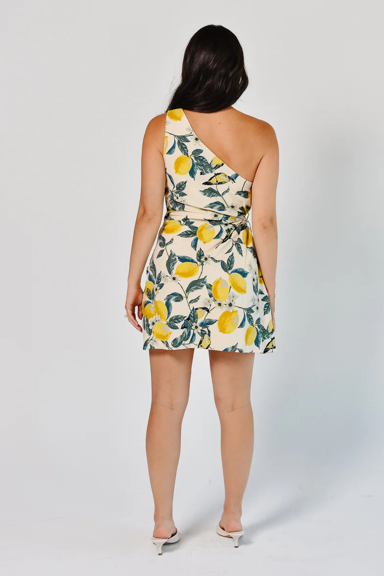 Ravello Lemon Print Mini Dress