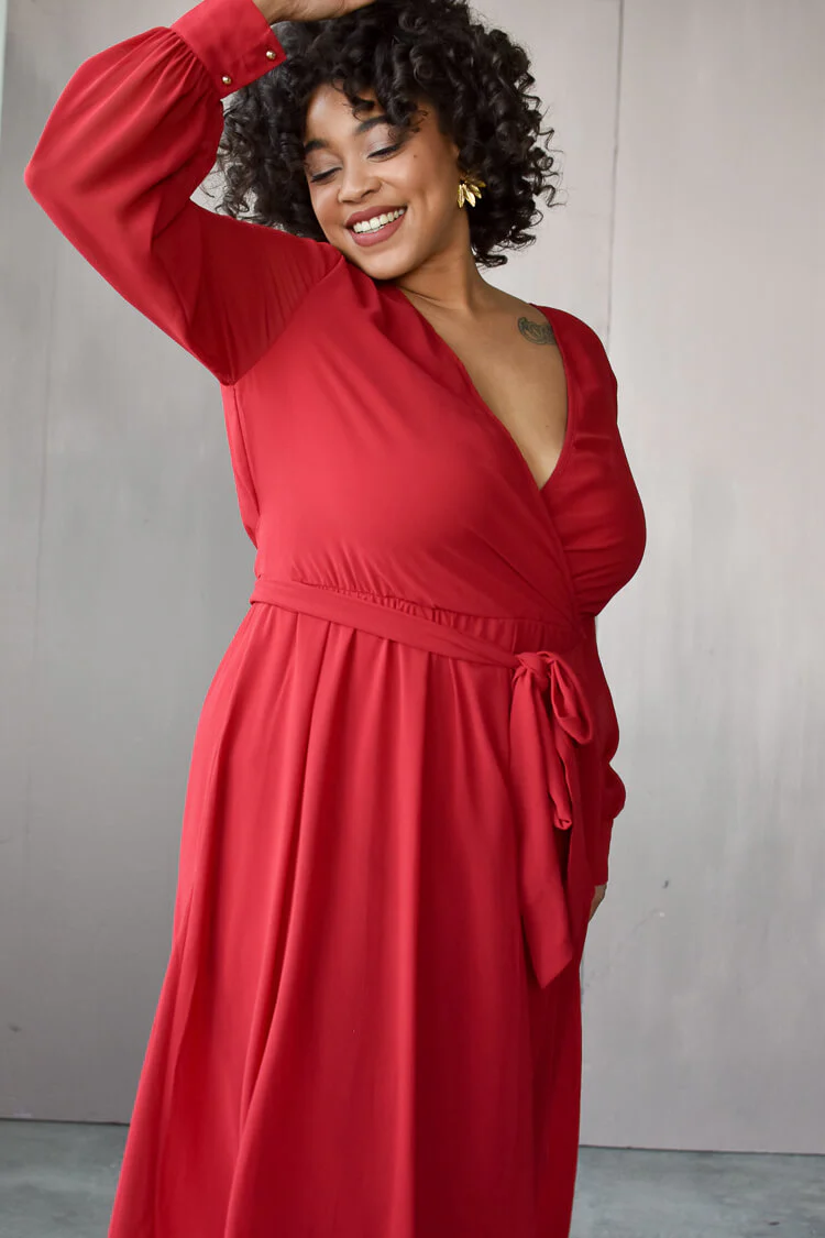 Georgie Red Wrap Dress - FINAL SALE