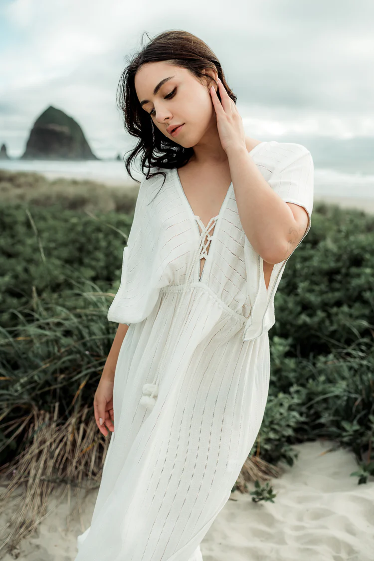 Nomad Metallic Thread Maxi Dress - White