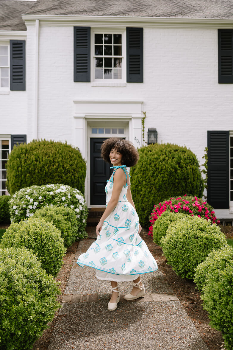 Hillstone Block Print Midi Dress