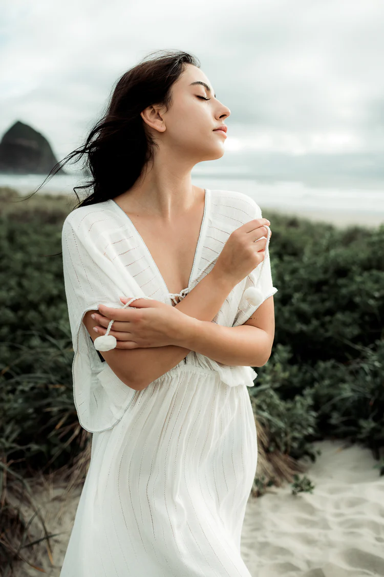 Nomad Metallic Thread Maxi Dress - White