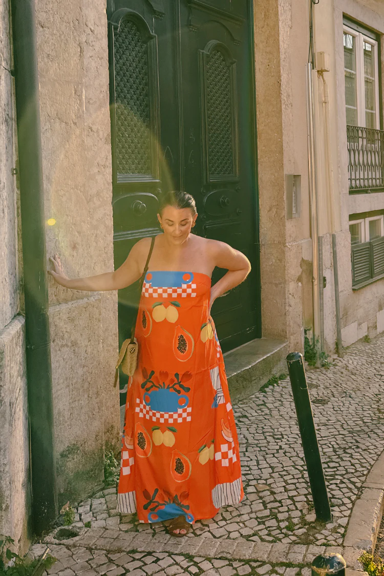 Costa Nova Strapless Fruit Print Maxi Dress - White - FINAL SALE